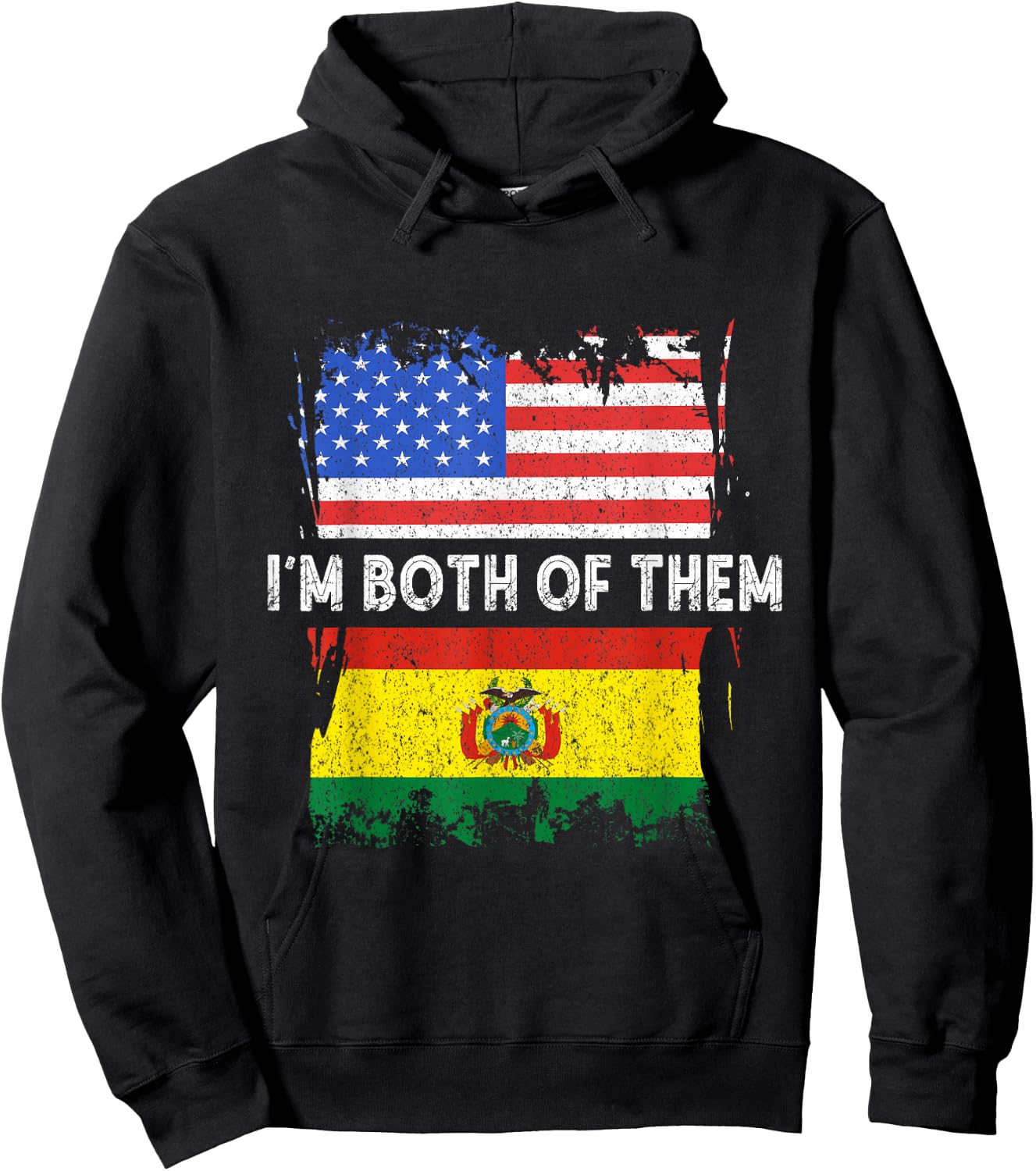 Bolivia Flag I'm Both Of Them Bolivian Pride Bolivian Roots Hoodie - Hoodie | Black