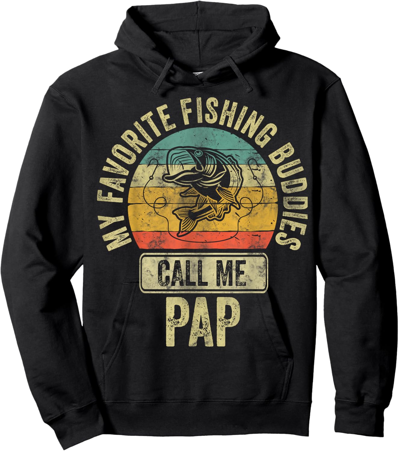 My Favorite Fishing Buddies Call Me Pap Shirt Fisherman Hoodie - Hoodie | Black