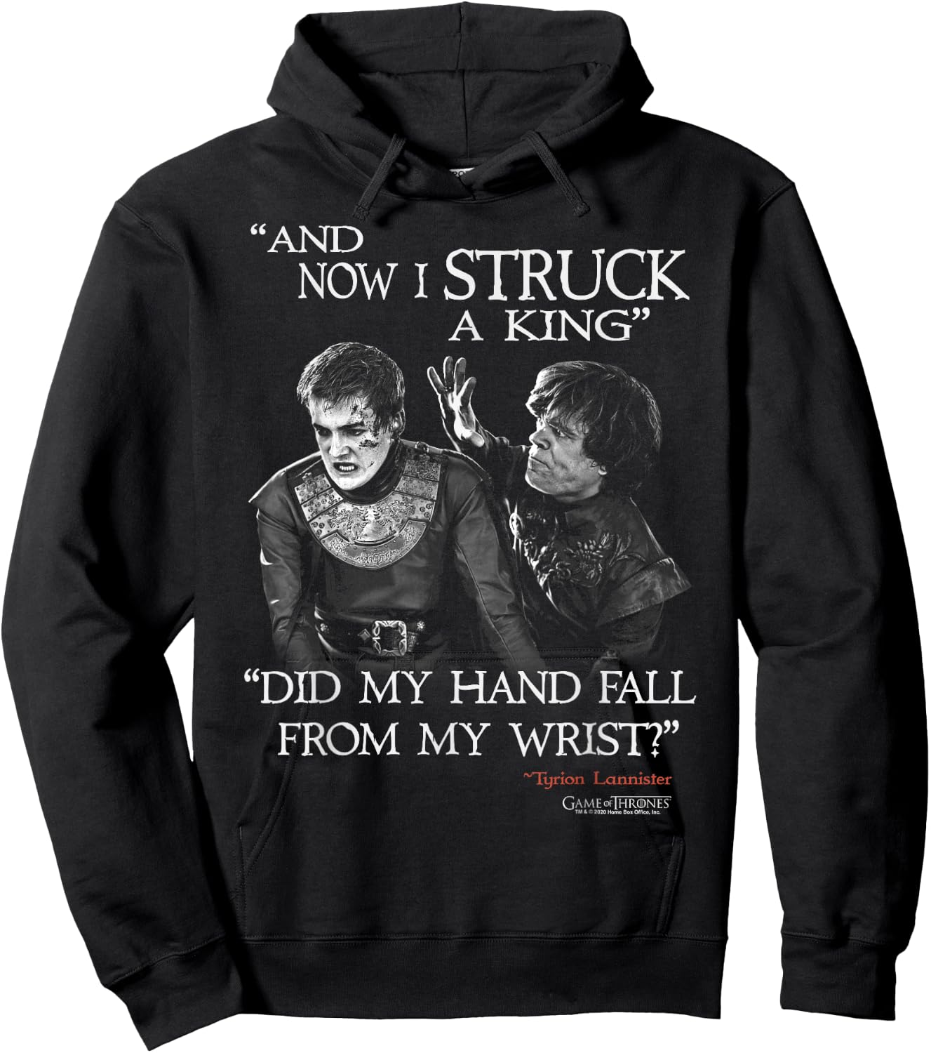 Game Of Thrones Tyrion & Joffrey And Now I Struck A King Hoodie - Hoodie | Black