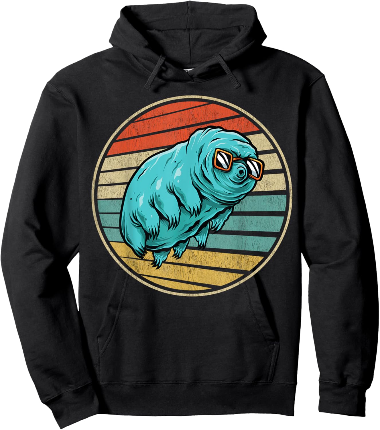 Tardigrade Water Bear Vintage 70s 80s Microbiology Science Hoodie - Hoodie | Black