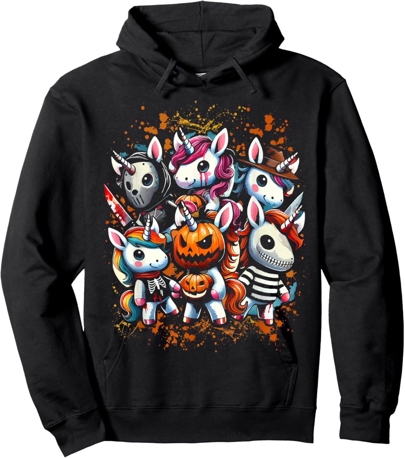 My Little Horror Crew - Halloween Unicorns Hoodie - Hoodie | Black