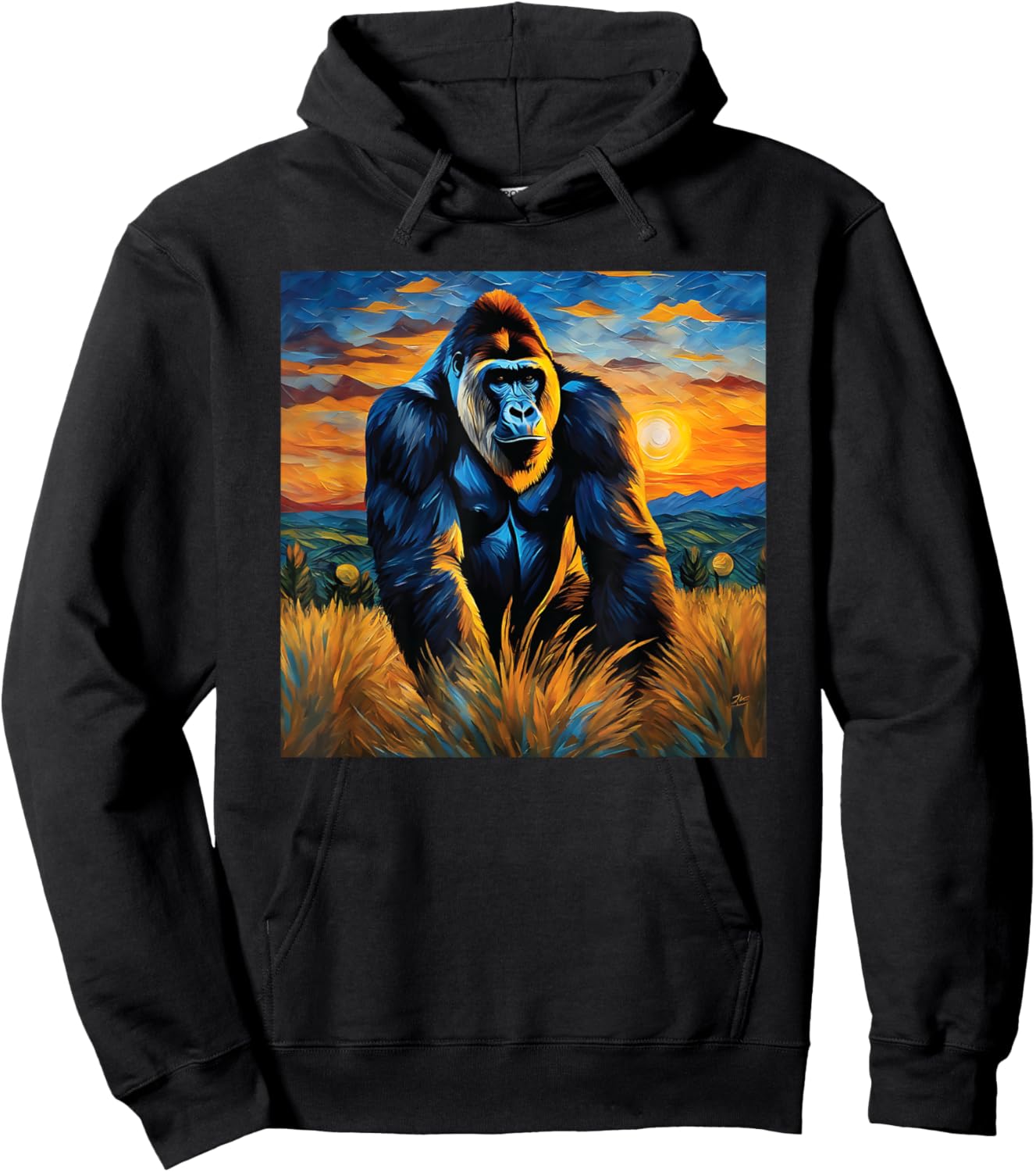 Gorilla face painting Art head for lover Silverback animal Hoodie - Hoodie | Black