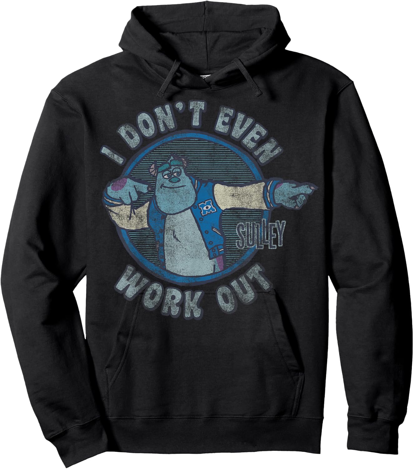 Disney Pixar Monsters Inc. Sulley Doesn't Even Workout Hoodie - Hoodie | Black