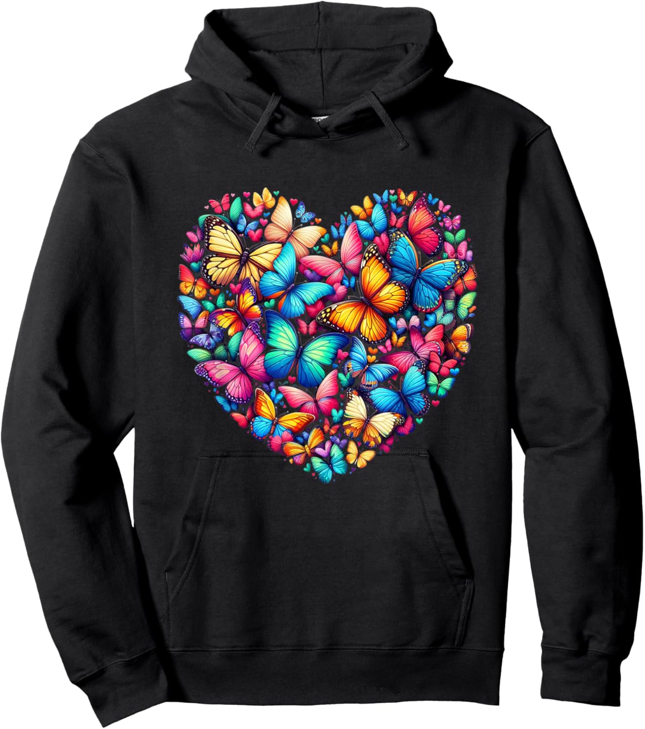Butterfly Love Colorful Butterflies Art Beautiful Garden Hoodie - Hoodie | Black