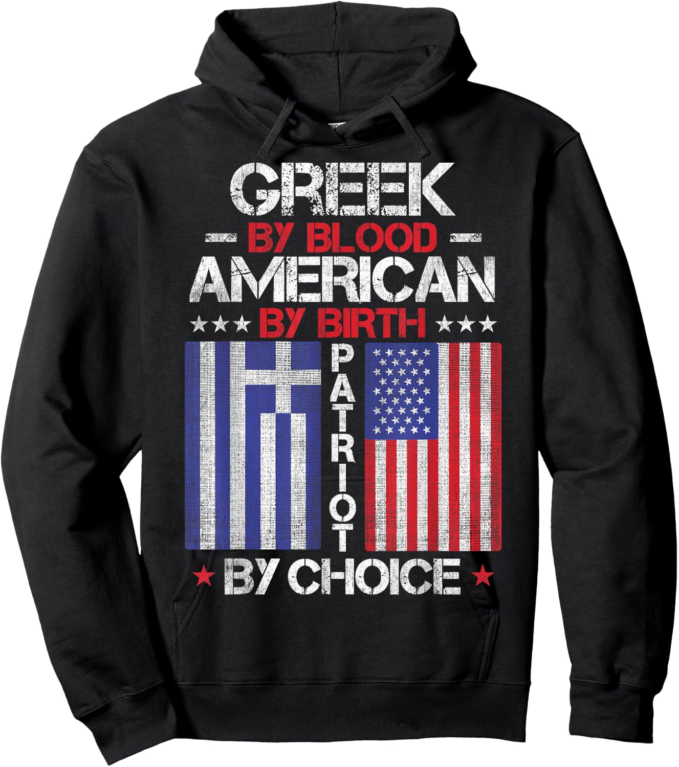 Greek By Blood American By Birth Patriot By Choice Hoodie - Hoodie | Black