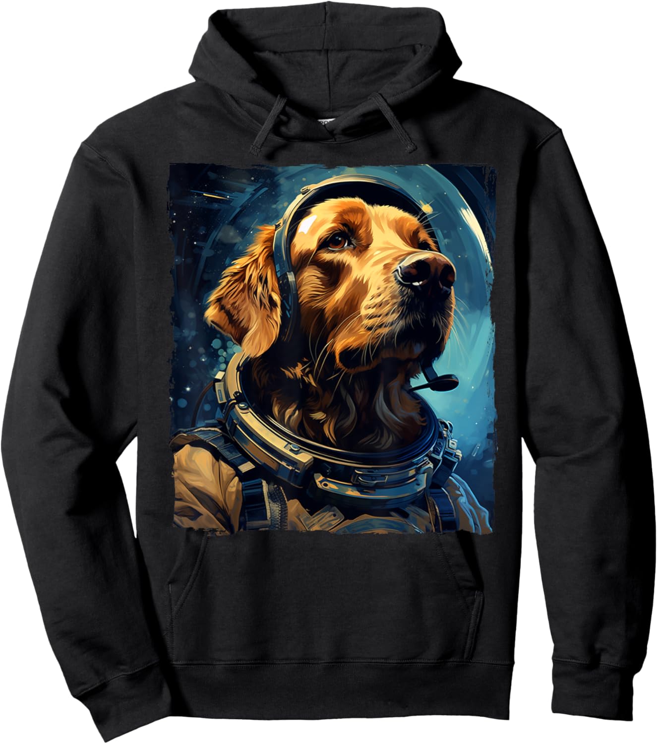 Golden Retriever Funny Golden Retriever Astronaut Hoodie - Hoodie | Black