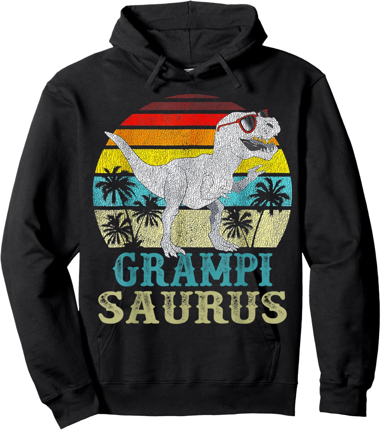Grampisaurus T Rex Dinosaur Grampi Saurus Family Matching Hoodie - Hoodie | Black
