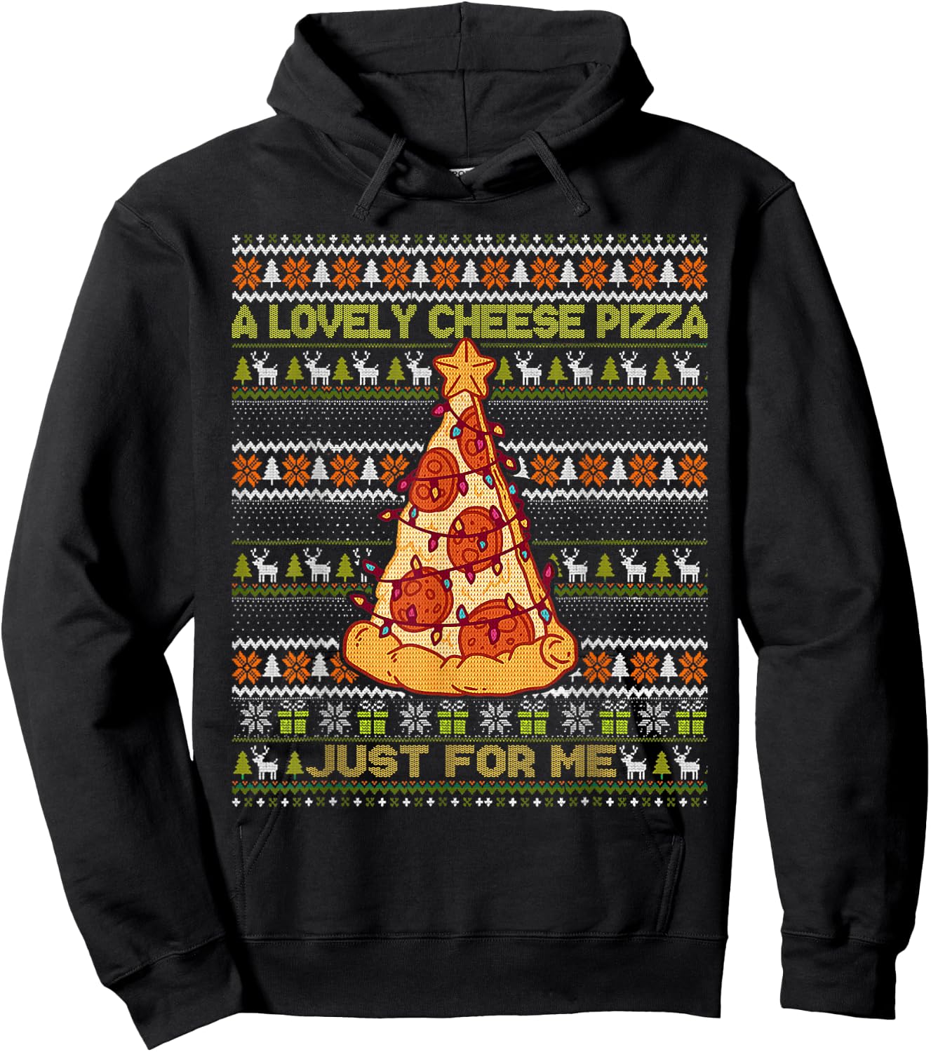 Home A Lovely Cheese Pizza Just For Me Alone Christmas 2 Hoodie - Hoodie | Black