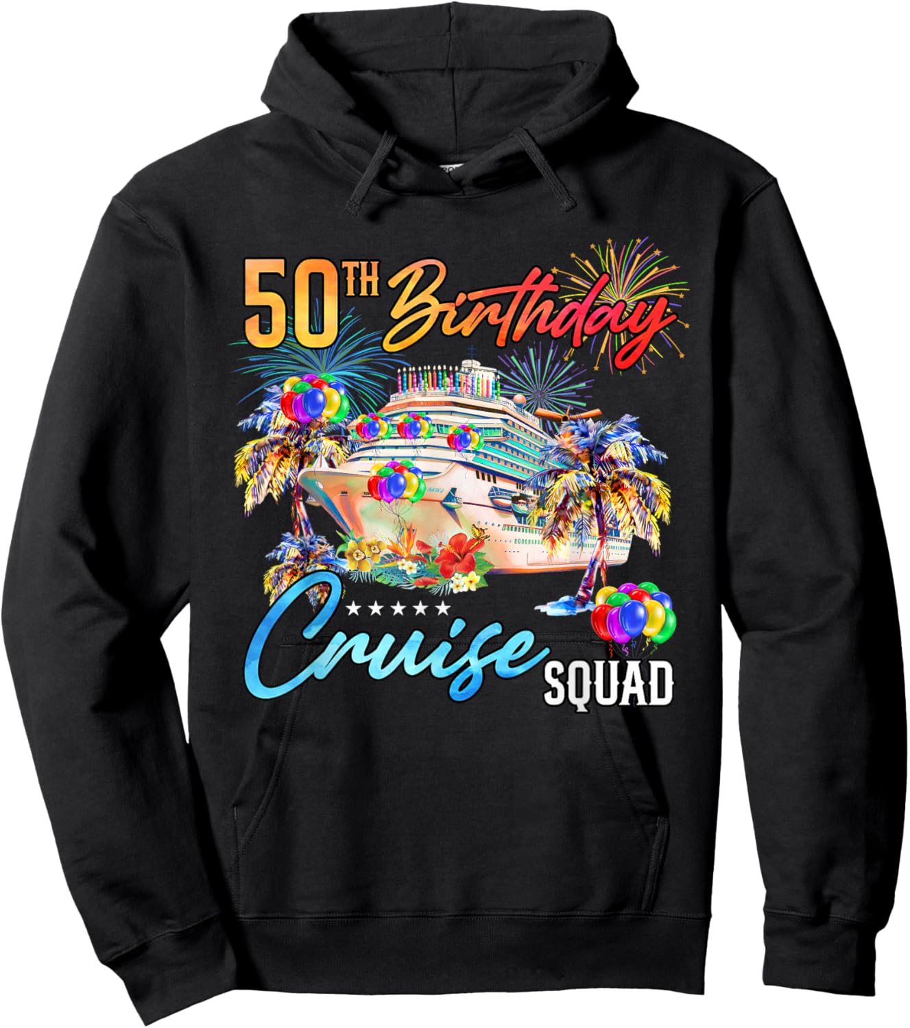 50th Birthday Cruise Squad Hoodie - Hoodie | Black