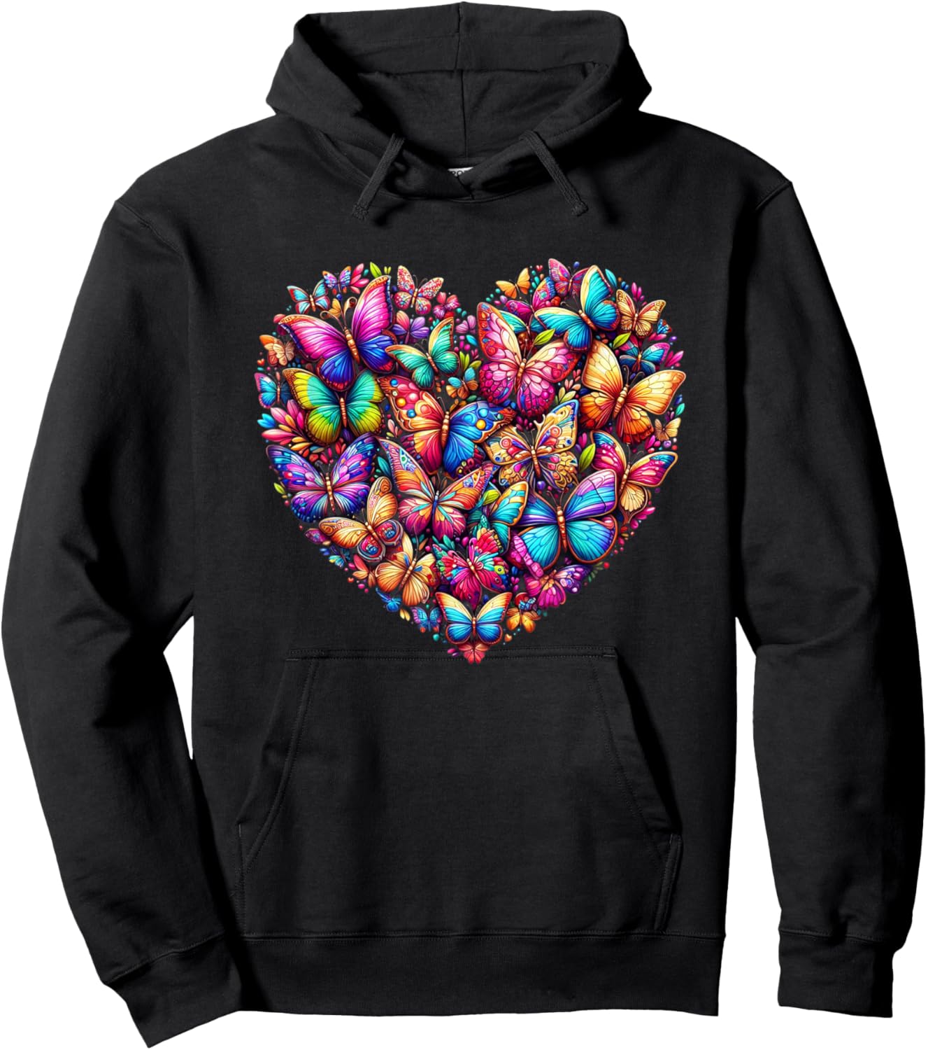 Butterfly Love Colorful Butterflies Art Beautiful Garden Hoodie - Hoodie | Black