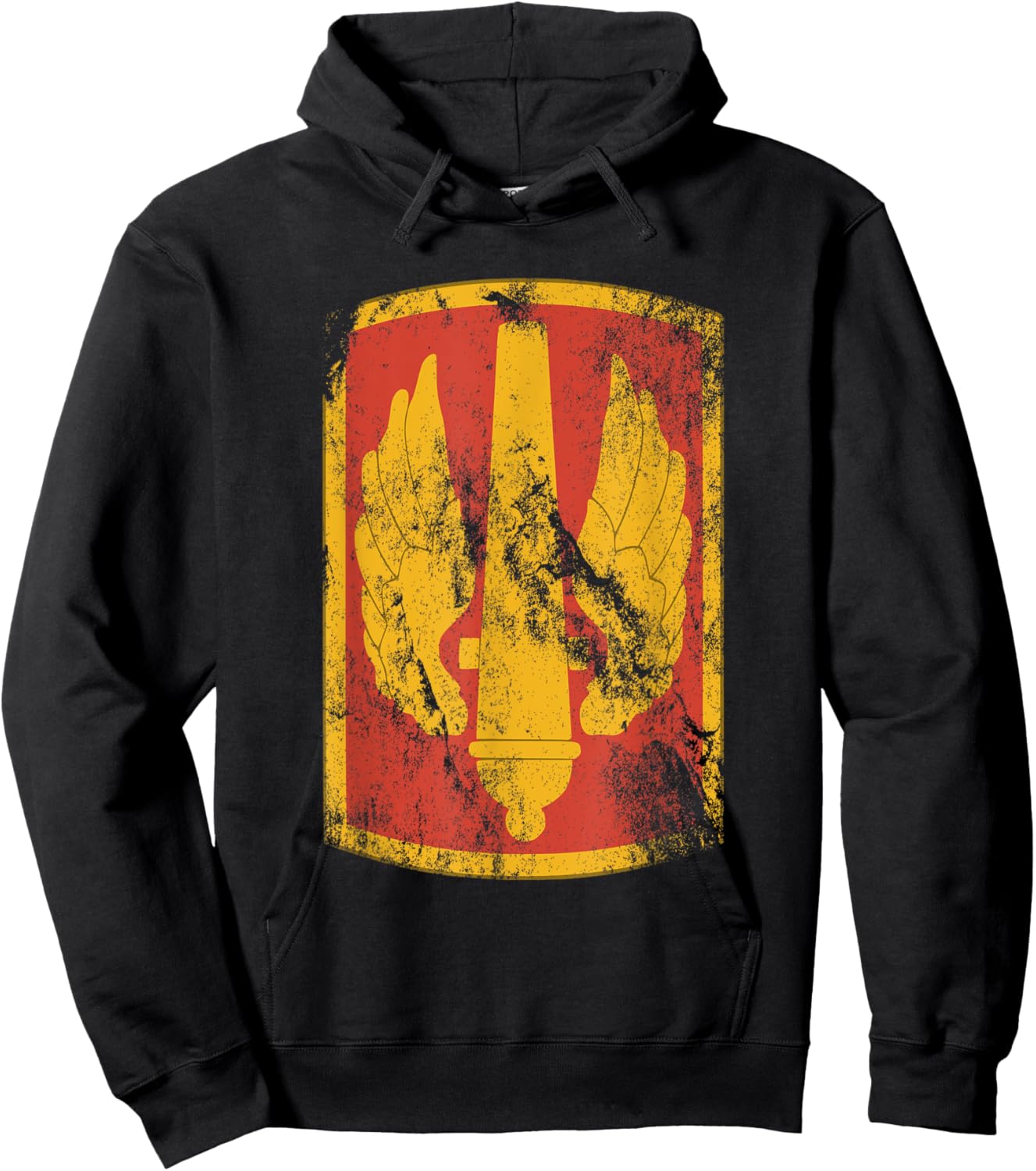18th Field Artillery Brigade Patch - 18th FA Vintage Look Hoodie - Hoodie | Black