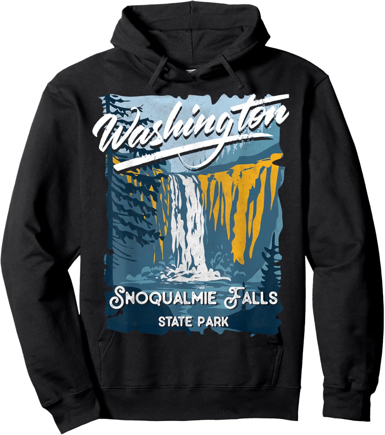 Snoqualmie Falls State Park Washington Evergreen State Hoodie - Hoodie | Black