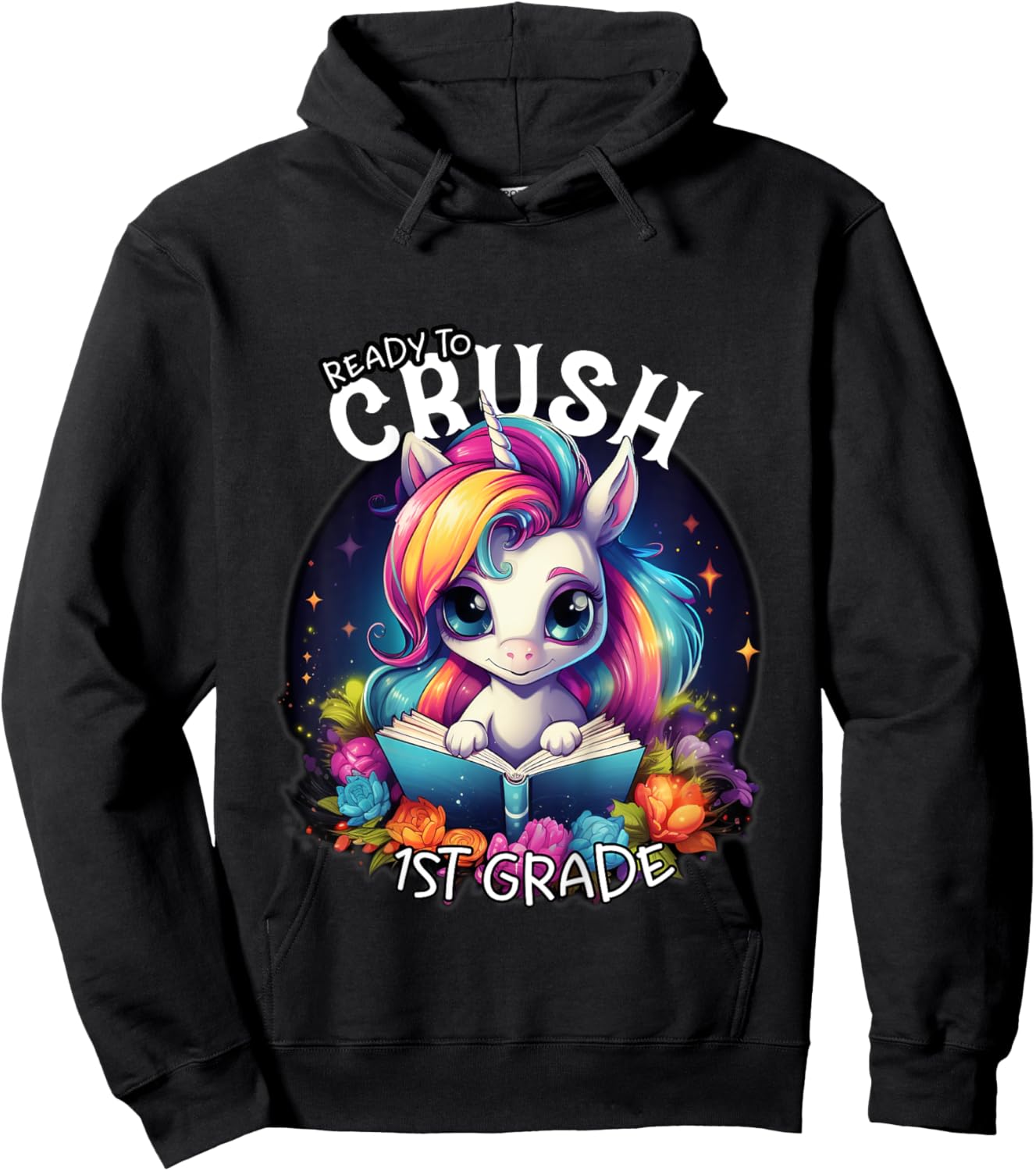 Kids Ready to Crush 1st grade Unicorn goodbye Kindergarten school Hoodie - Hoodie | Black
