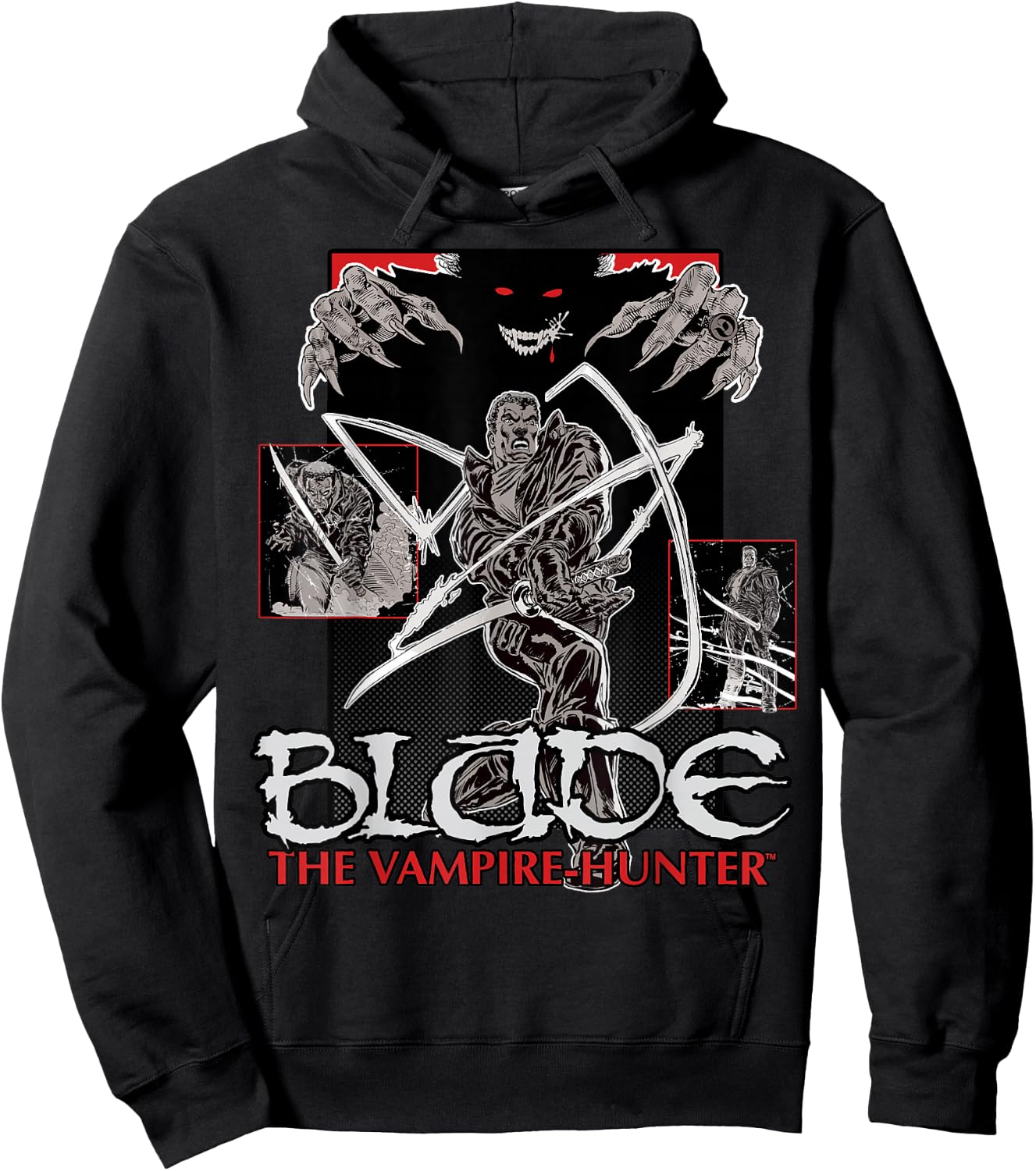 Marvel Blade Animated Series Portrait Collage Logo Hoodie - Hoodie | Black