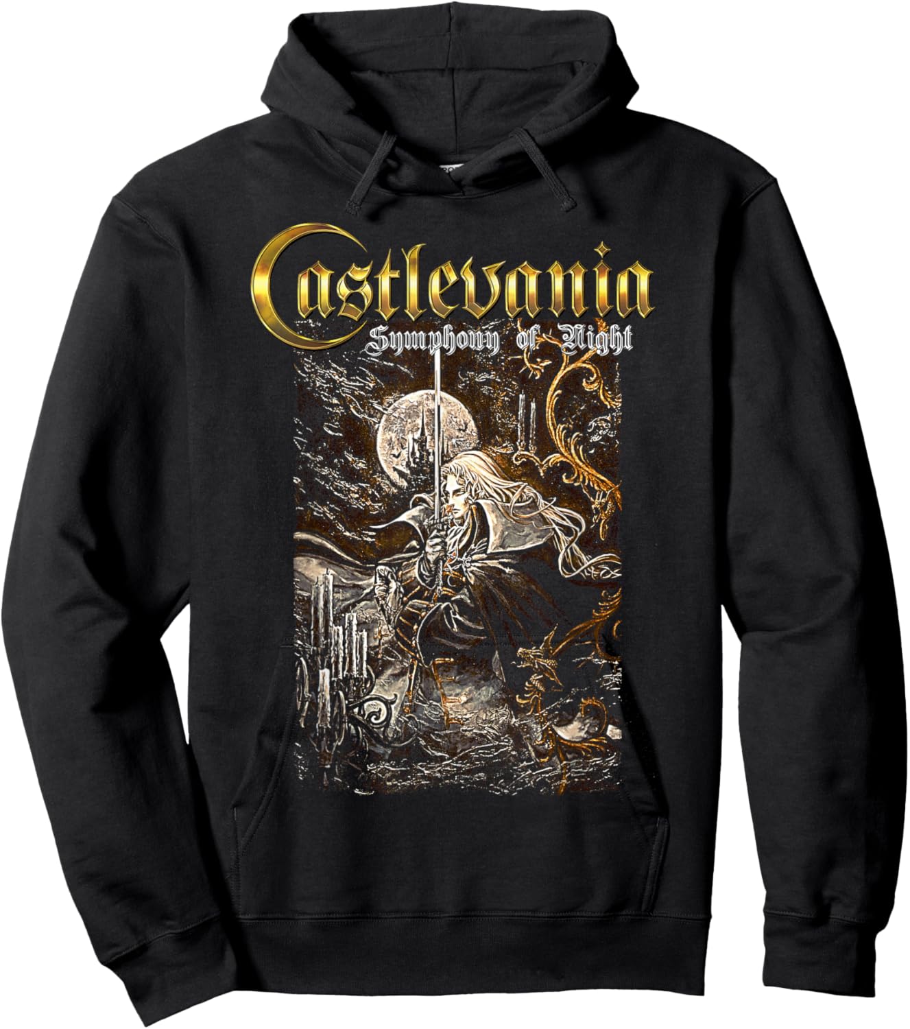 Castlevania Symphony Box Art Gothic Moon Night Retro Gamer Hoodie - Hoodie | Black