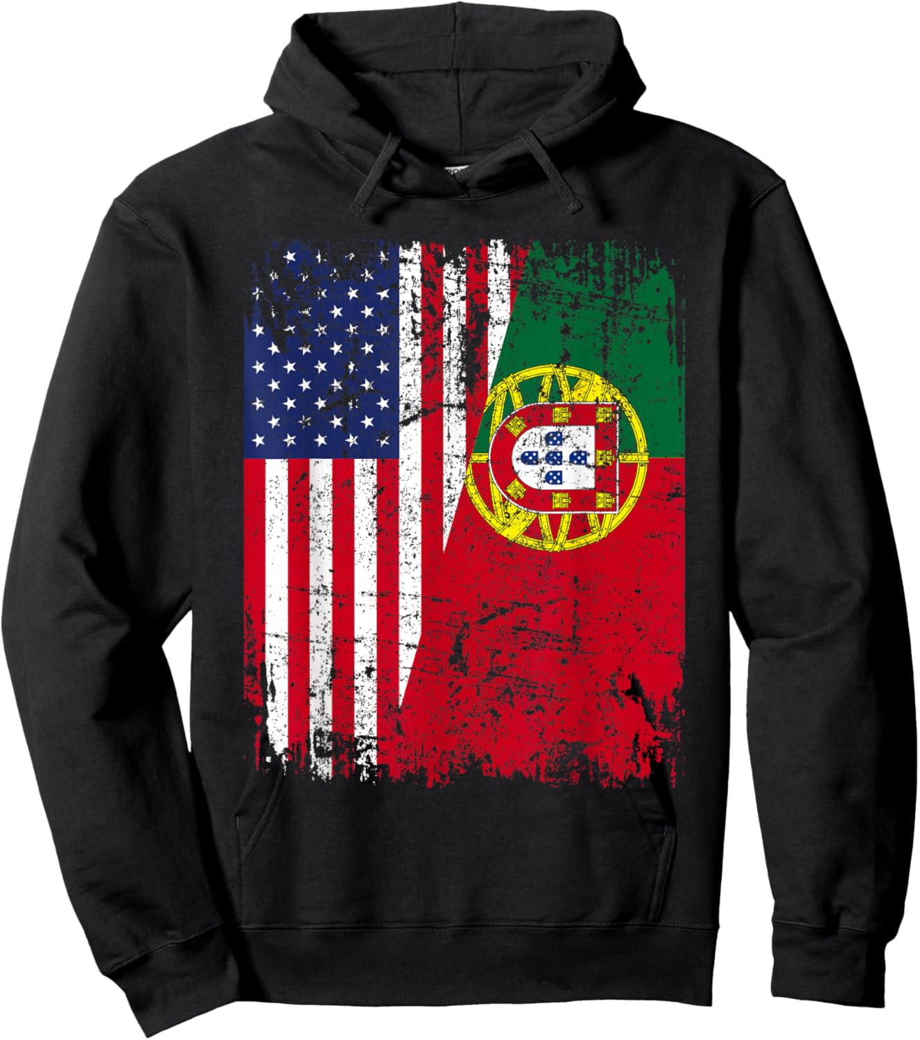 PORTUGUESE American Flag | Men Women Kids | PORTUGAL Hoodie - Hoodie | Black