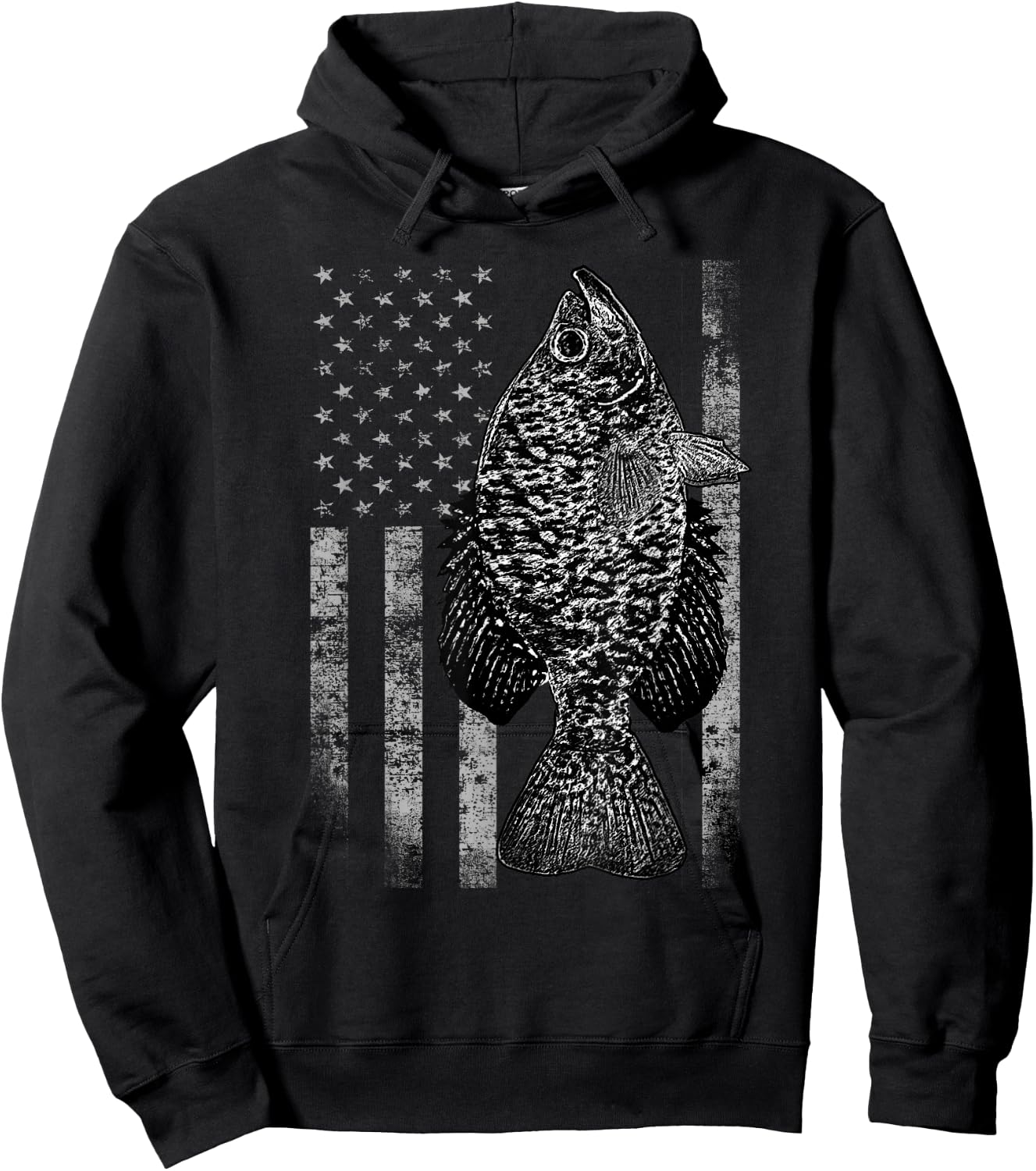 Crappie Flag - Crappie Fishing Flag Hoodie - Hoodie | Black