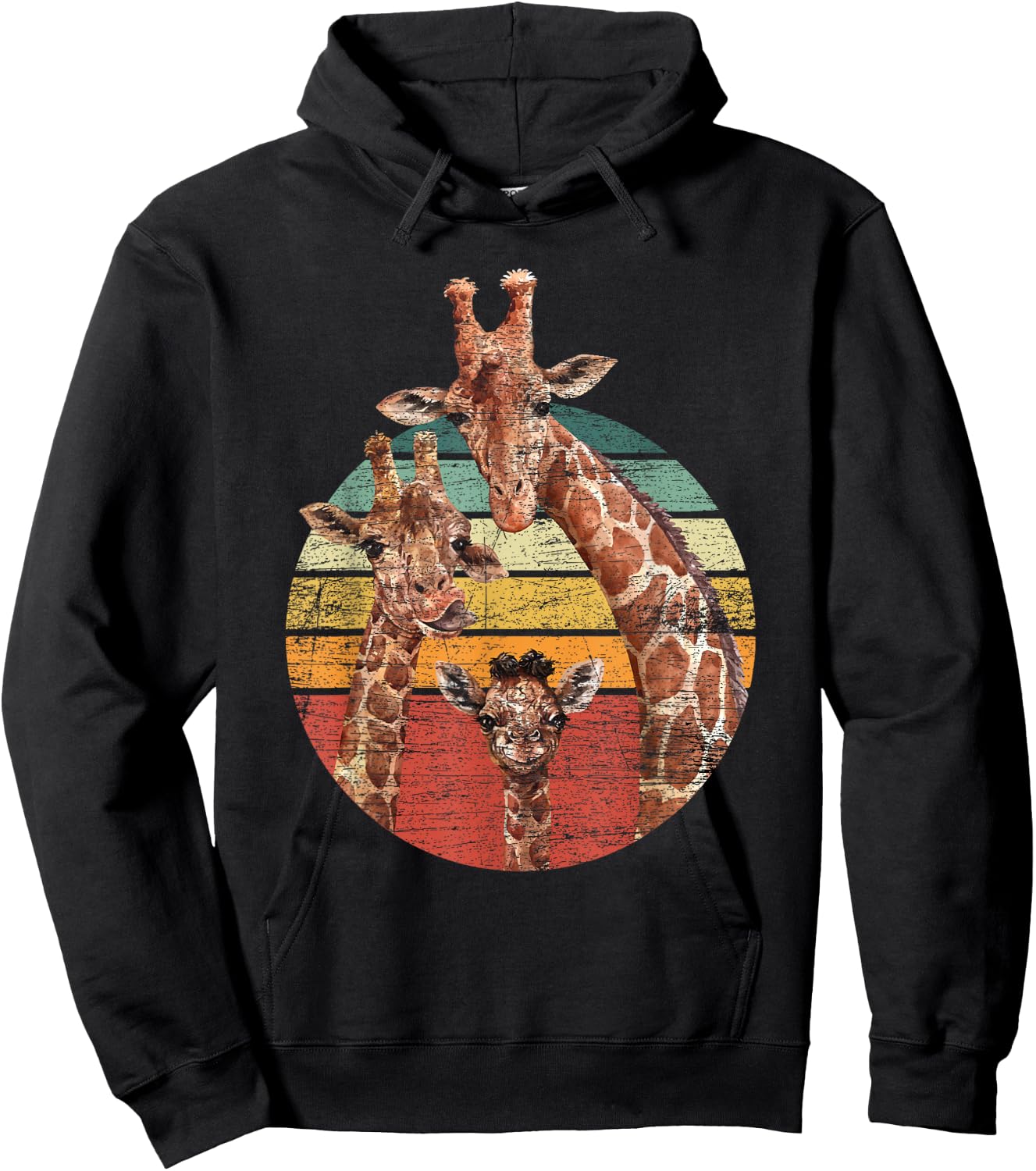 Animal Lover Family African Safari Giraffe Hoodie - Hoodie | Black