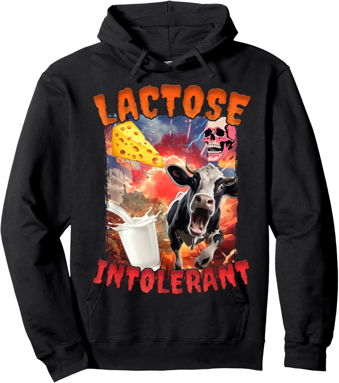 Lactose Intolerant Meme Hoodie - Hoodie | Black