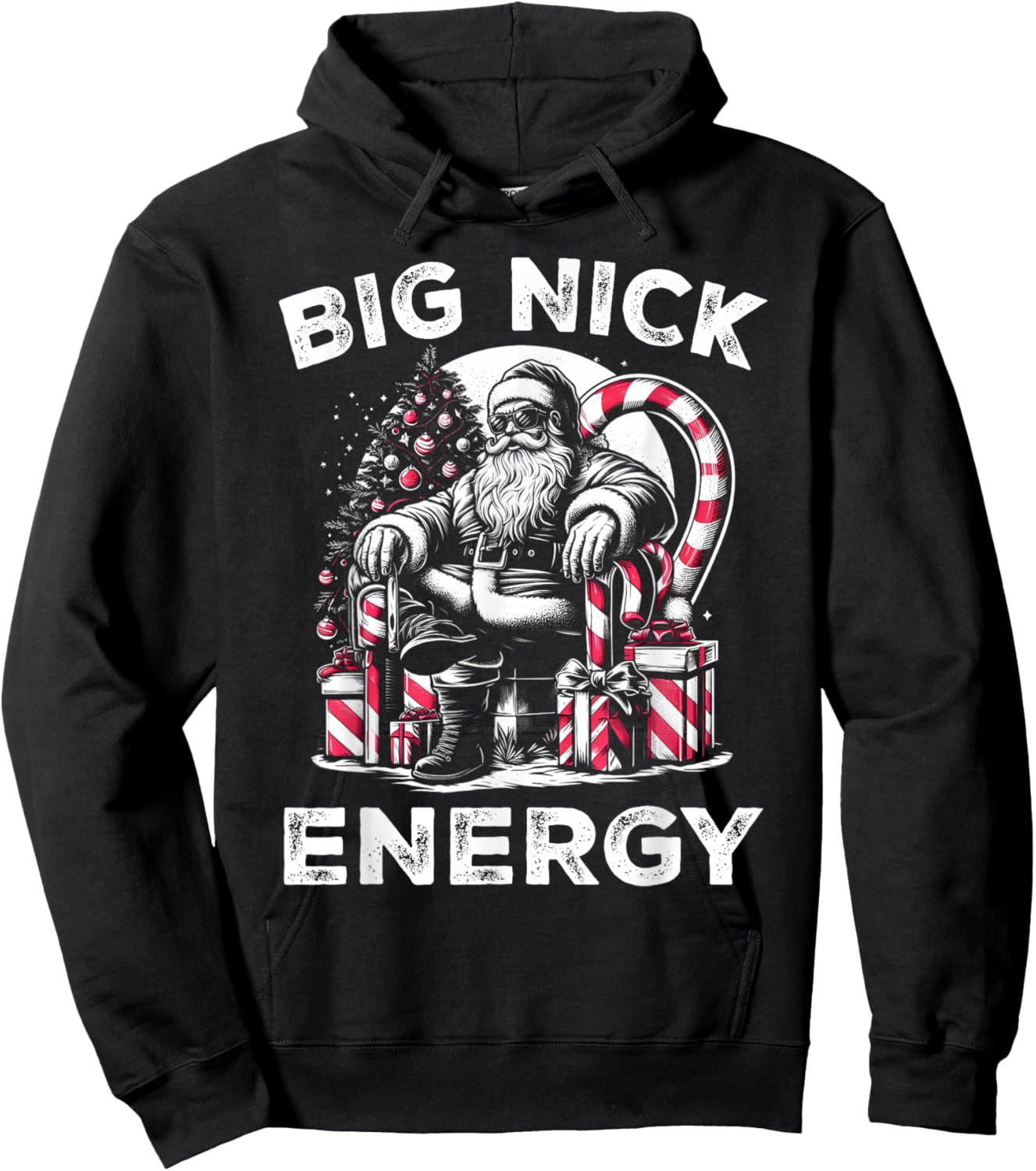 Big Nick Energy Funny Santa Claus Christmas Men Women Kids Hoodie - Hoodie | Black