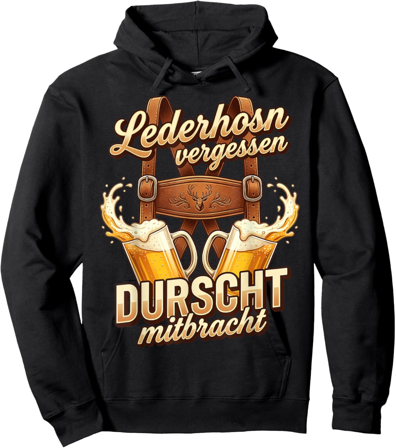 Passend für Oktoberfest Shirt Herren Trachtenshirt Trachten Hoodie - Hoodie | Black