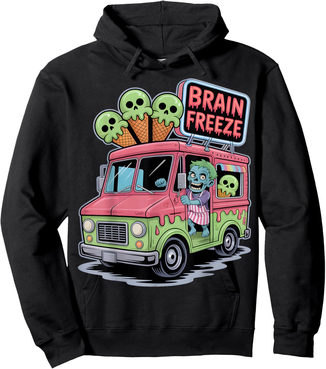 Brain Freeze Zombie Cream Truck Hoodie - Hoodie | Black