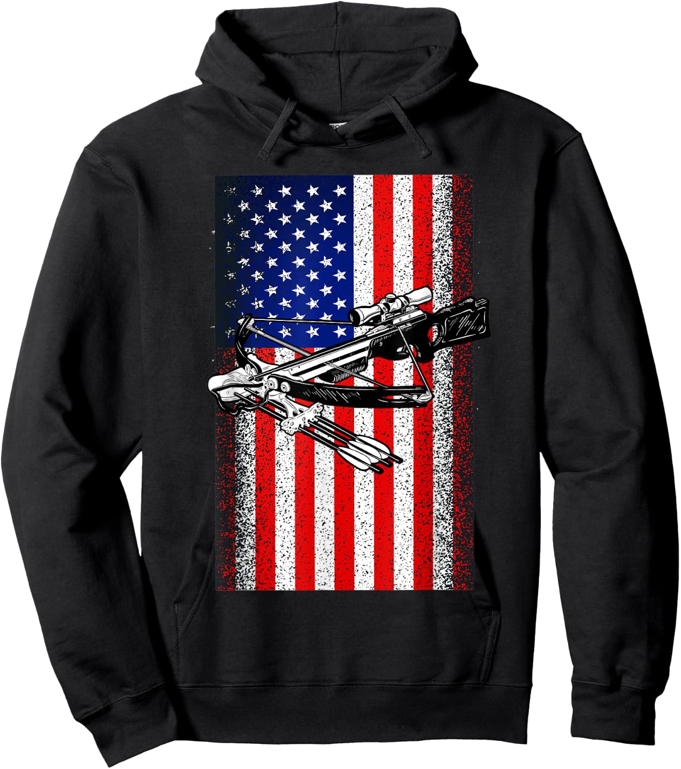 Bow Hunting Distressed Crossbow Sport Hunter Gift Hoodie - Hoodie | Black