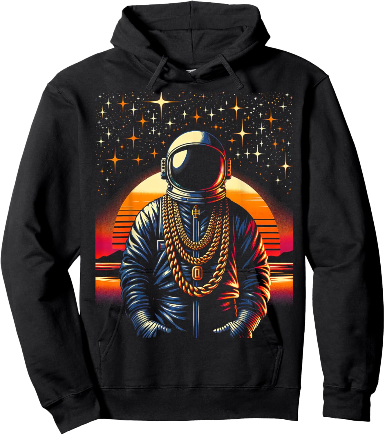 Hip Hop Astronaut | Men Women (S-6XL) | Graphic Hoodie - Hoodie | Black