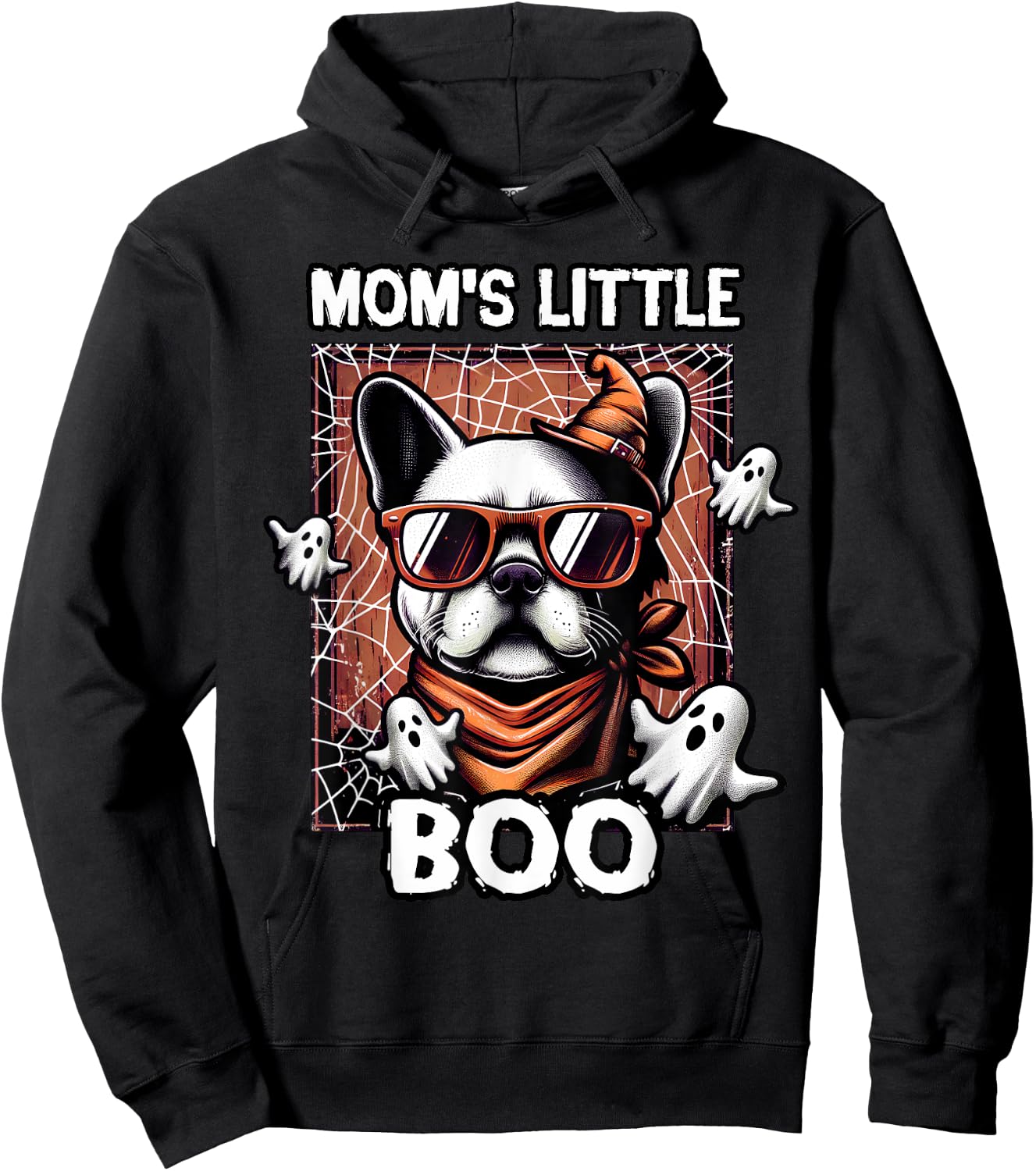 Frenchie Mom's Little Boo French Bulldog Halloween Dog Hoodie - Hoodie | Black