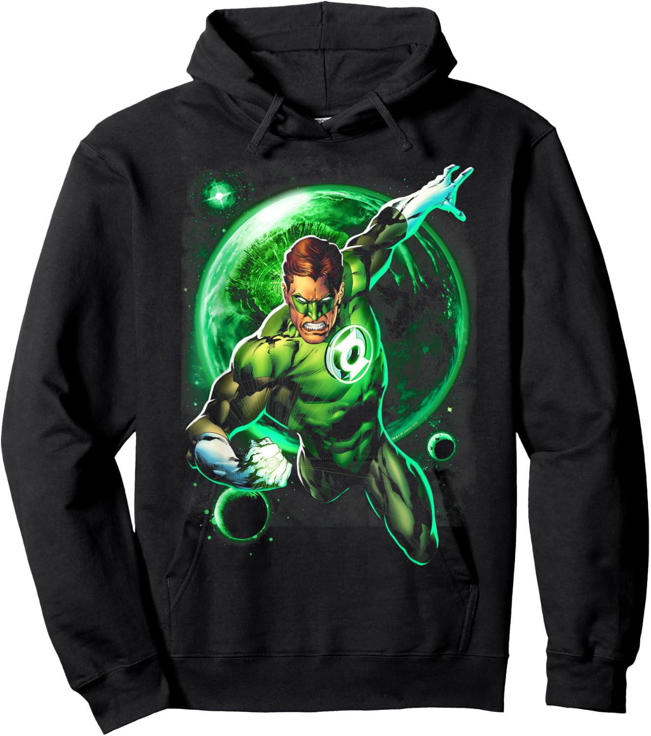DC Comics Green Lantern Galaxy Glow , -Adult, Black, Short Sleeve, Small Hoodie - Hoodie | Black