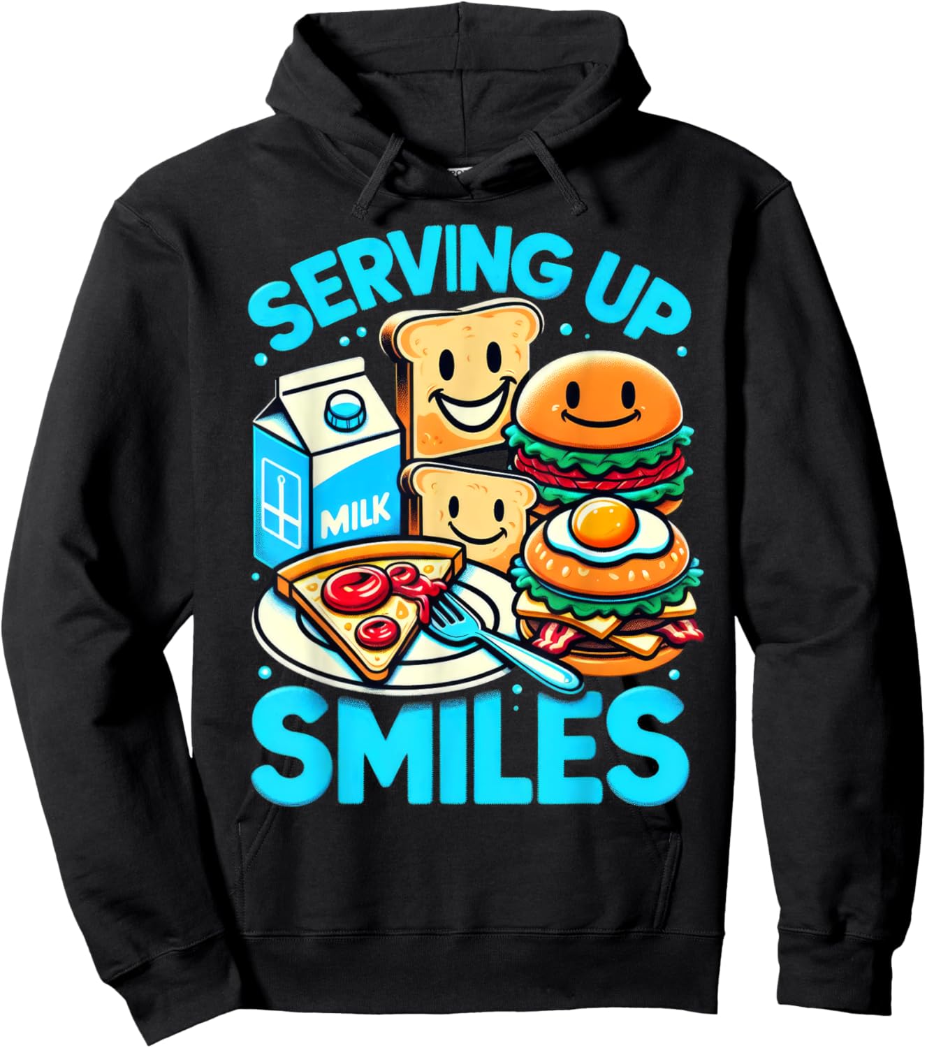 Serving up Smiles Lunch Lady Hoodie - Hoodie | Black