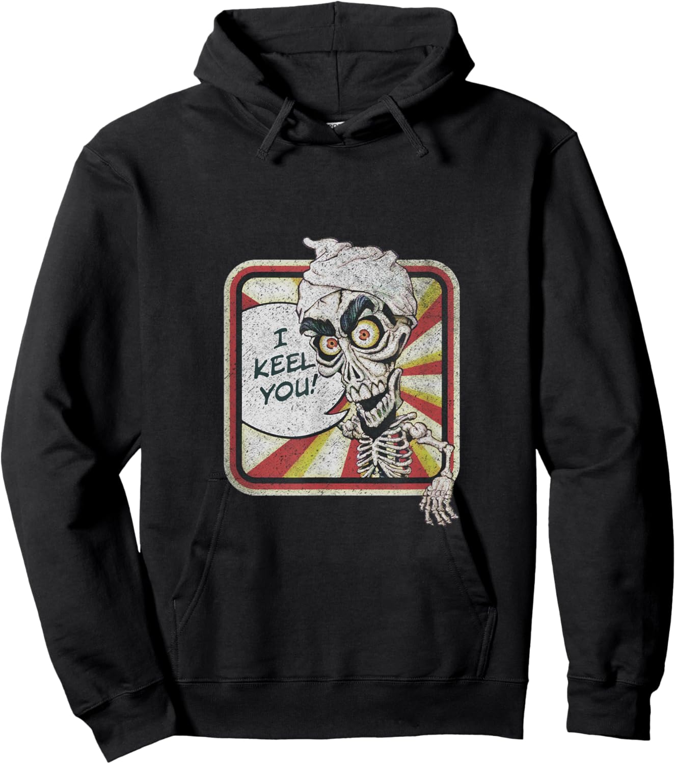 Jeff Dunham Achmed The Dead Terrorist Retro Washed , Black, Small, Short Sleeve, Crew Collar, Polyester 100% Hoodie - Hoodie | Black