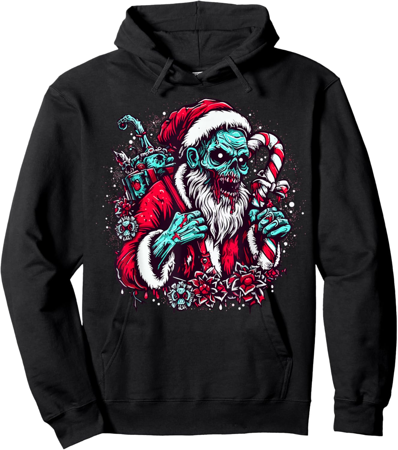 Zombie Santa Claus Christmas Zombies Xmas Horror Lover Hoodie - Hoodie | Black