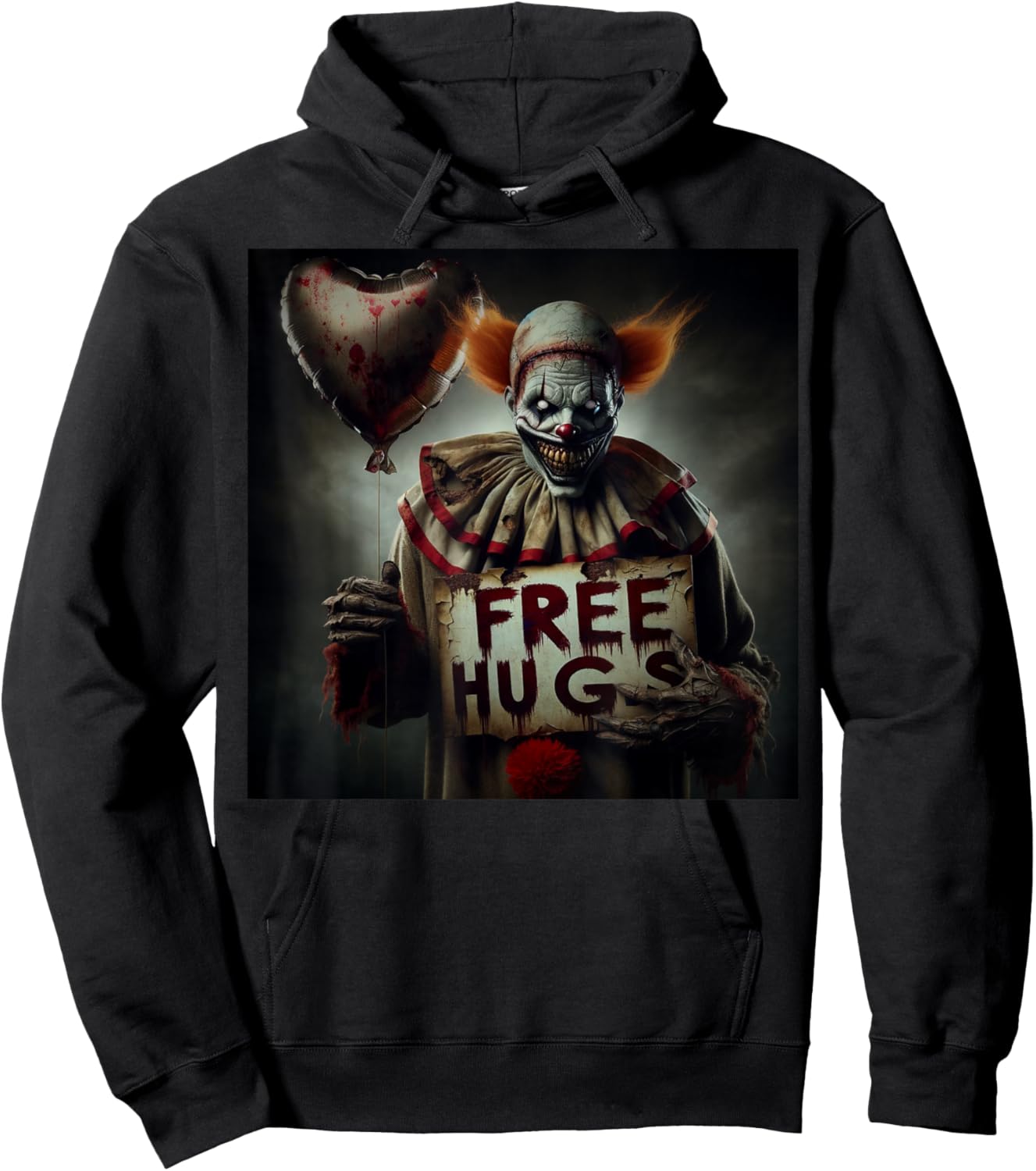 Kostenlose Umarmungen Gruseliger Clown Halloween-Horror zum Valentinstag Hoodie - Hoodie | Black