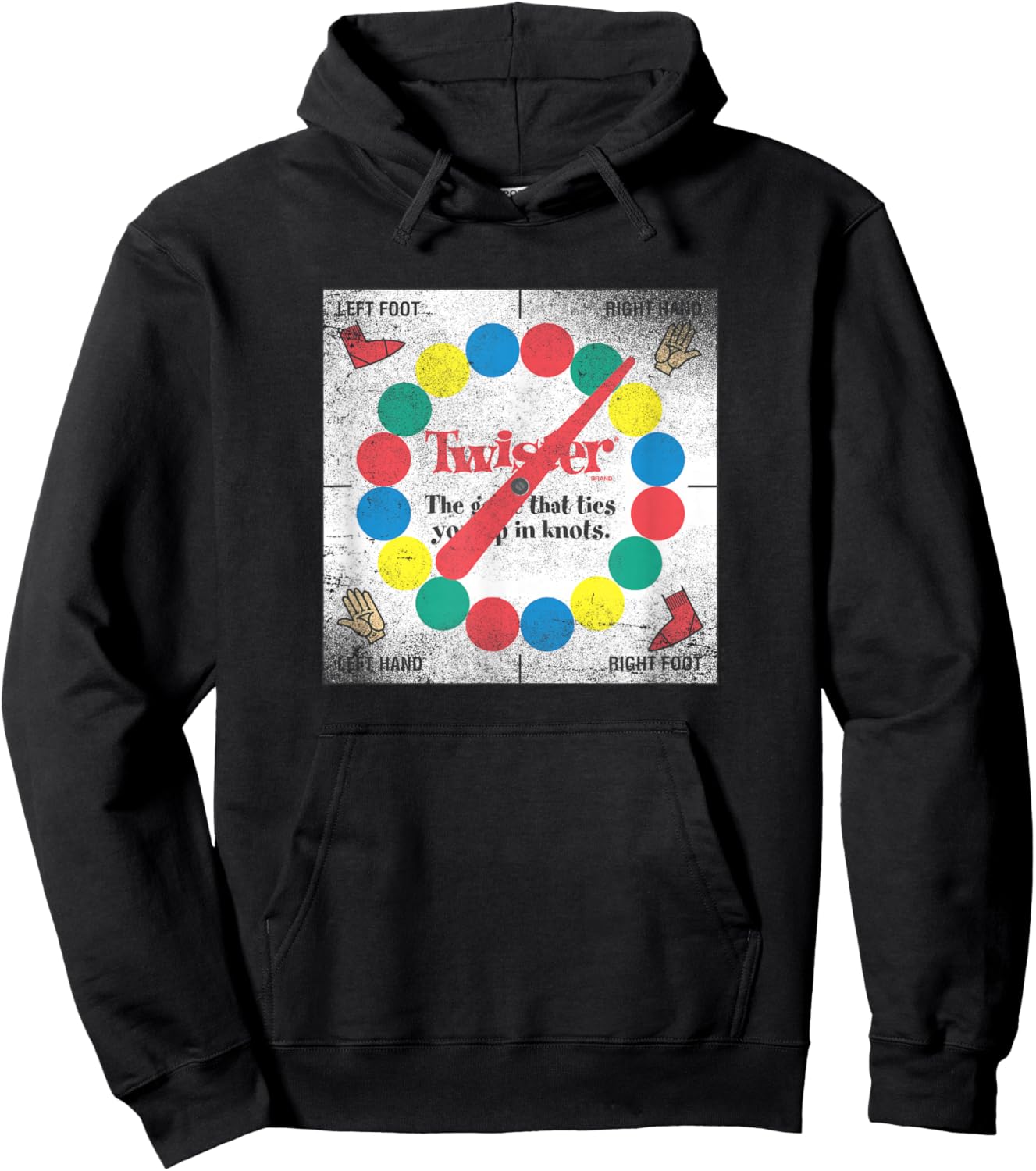 Twister Distressed Classic Game Board Hoodie - Hoodie | Black