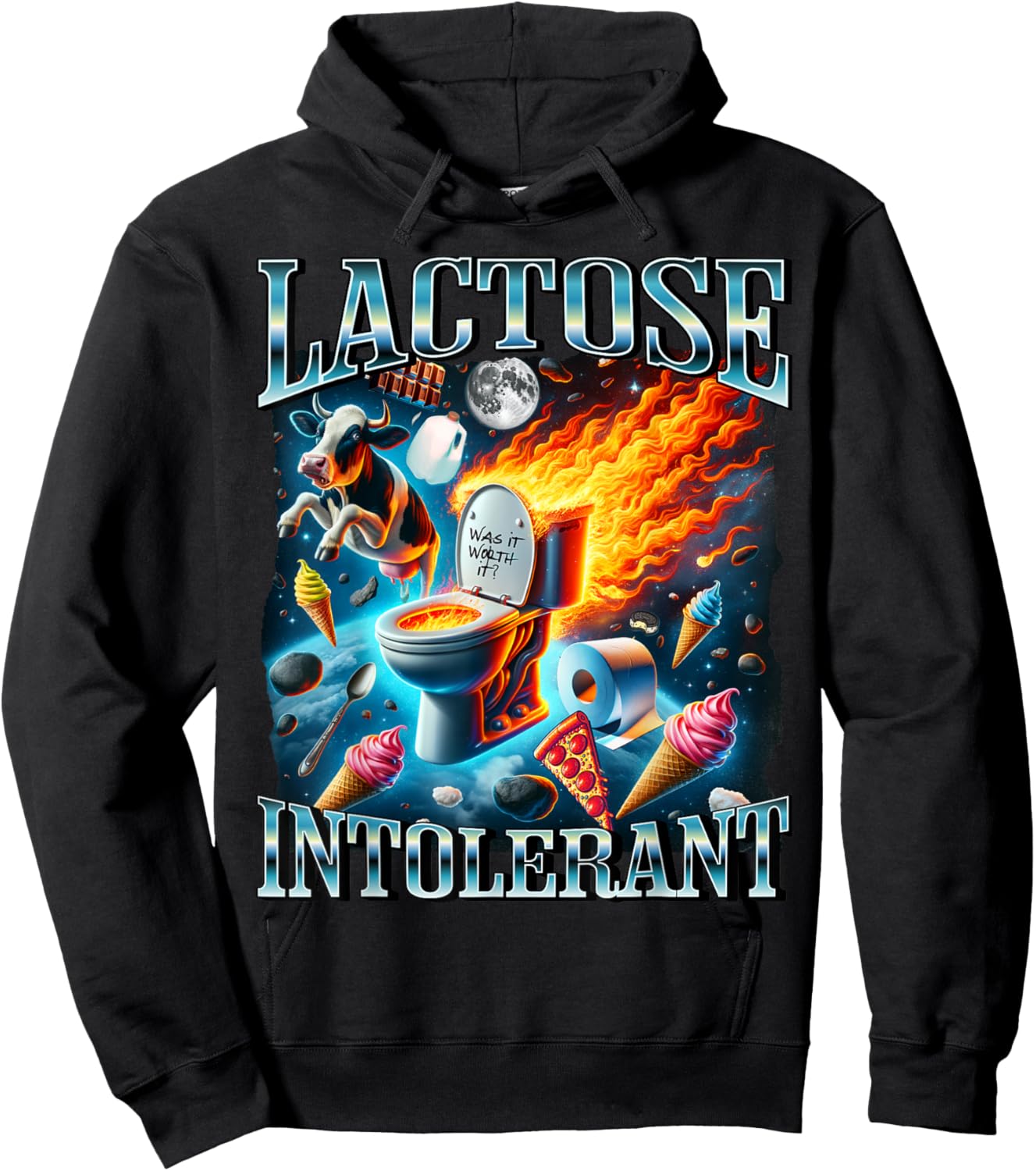 Lactose Intolerant Shirt, Funny Sarcasm Oddly Specific Meme Hoodie - Hoodie | Black