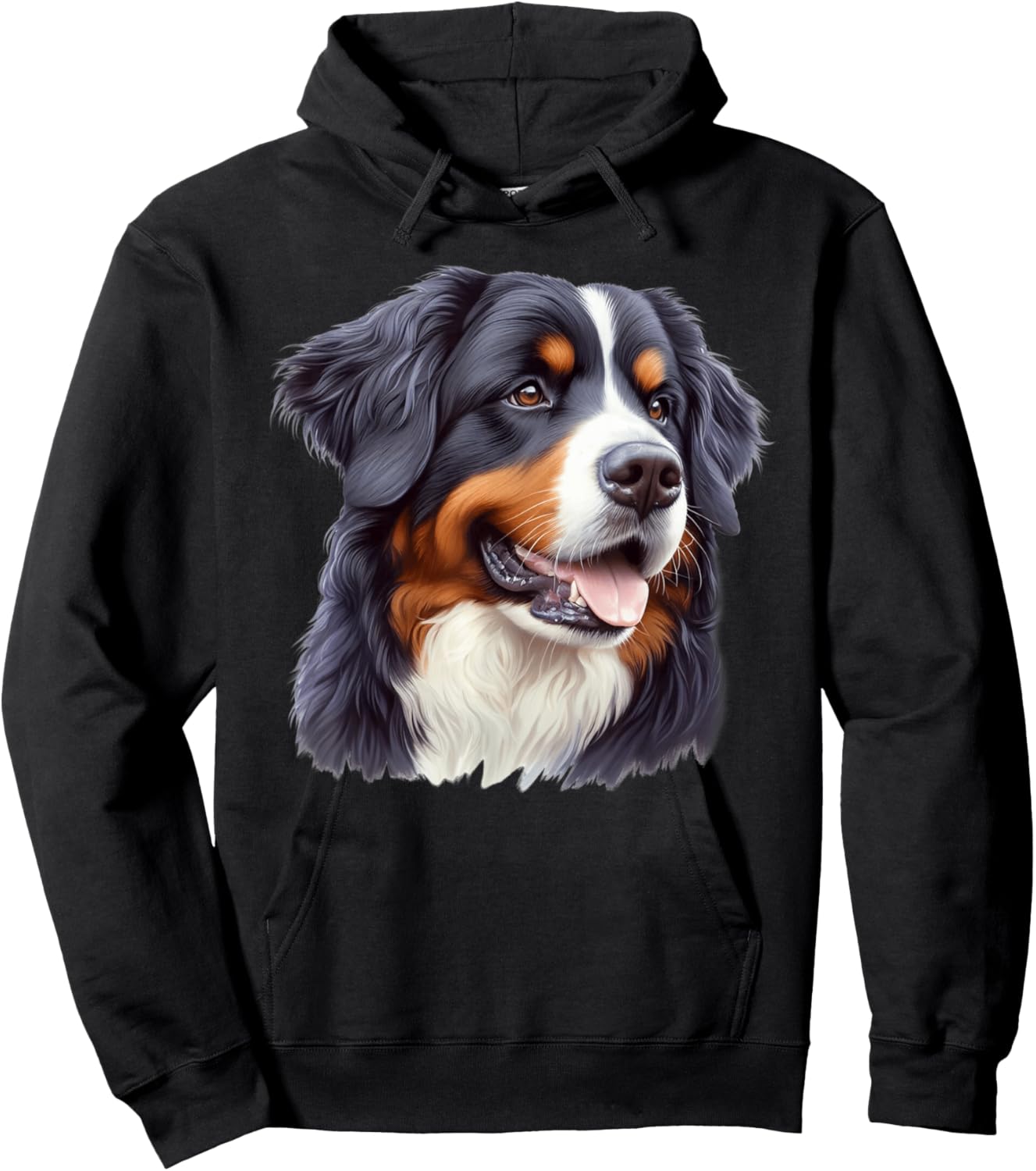 Portrait of Bernese Mountain Dog , Black, S Hoodie - Hoodie | Black