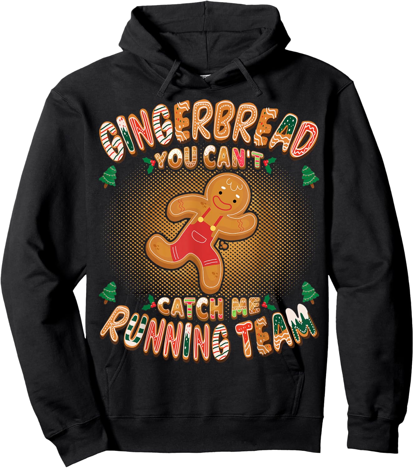 Gingerbread Running Team Funny Gingerbread Christmas Hoodie - Hoodie | Black