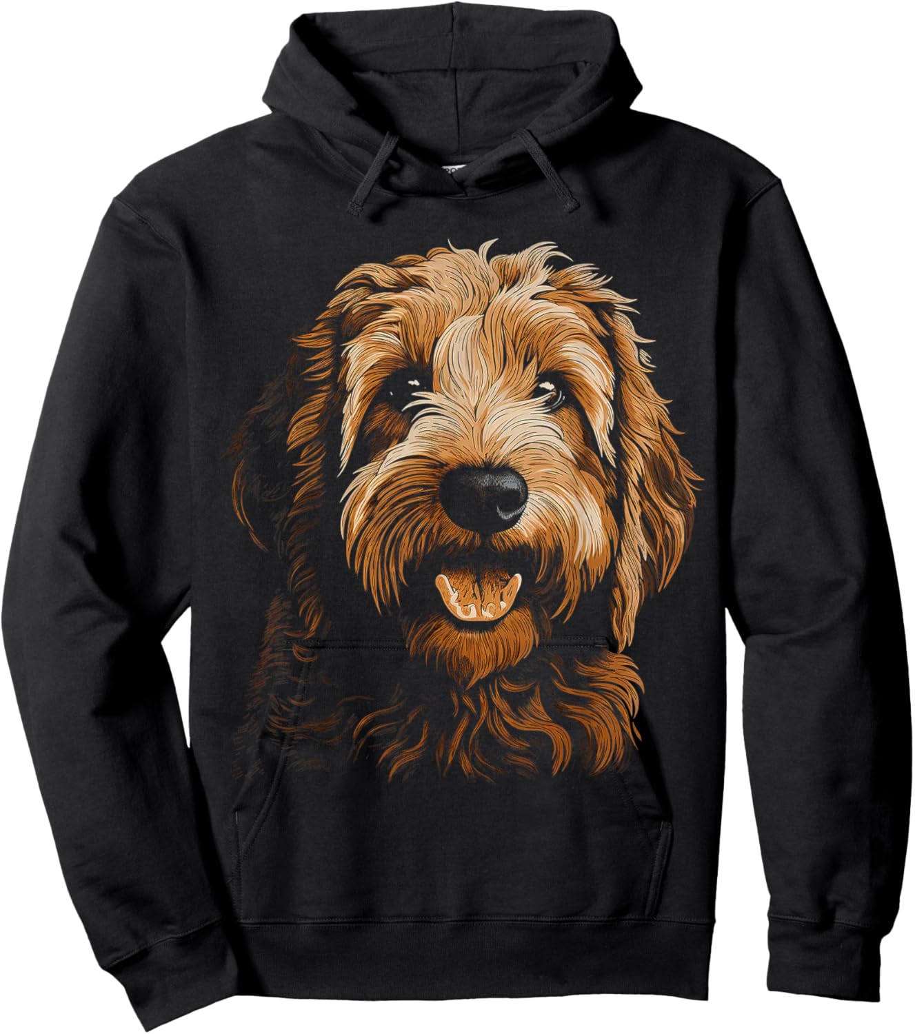 Labradoodle Motif Pet Artwork Dog Labradoodle Men Women Kids Hoodie - Hoodie | Black