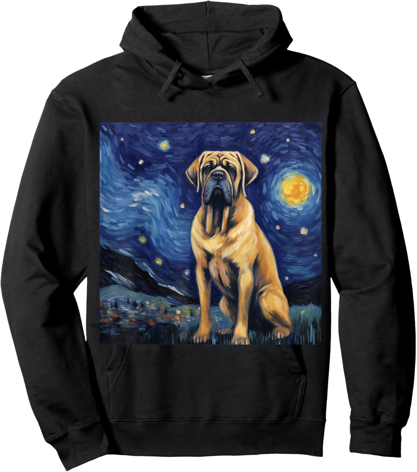 English Mastiff Starry Night - English Mastiff Hoodie - Hoodie | Black