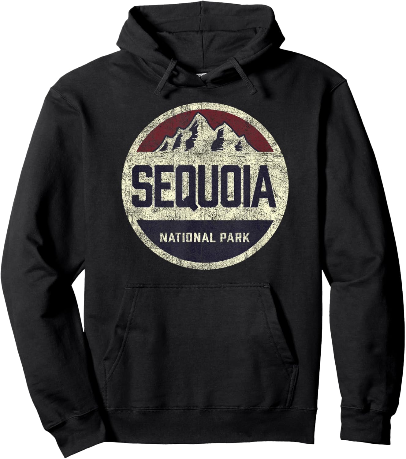 Sequoia National Park CA Mountains Vintage Hiking Souvenir Hoodie - Hoodie | Black