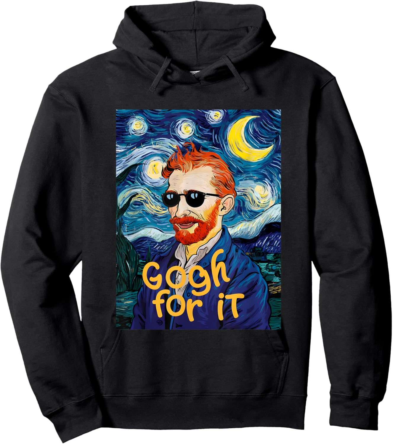 Gogh For It Let It Gogh Vincent Van Gogh Artist Funny Image Hoodie - Hoodie | Black