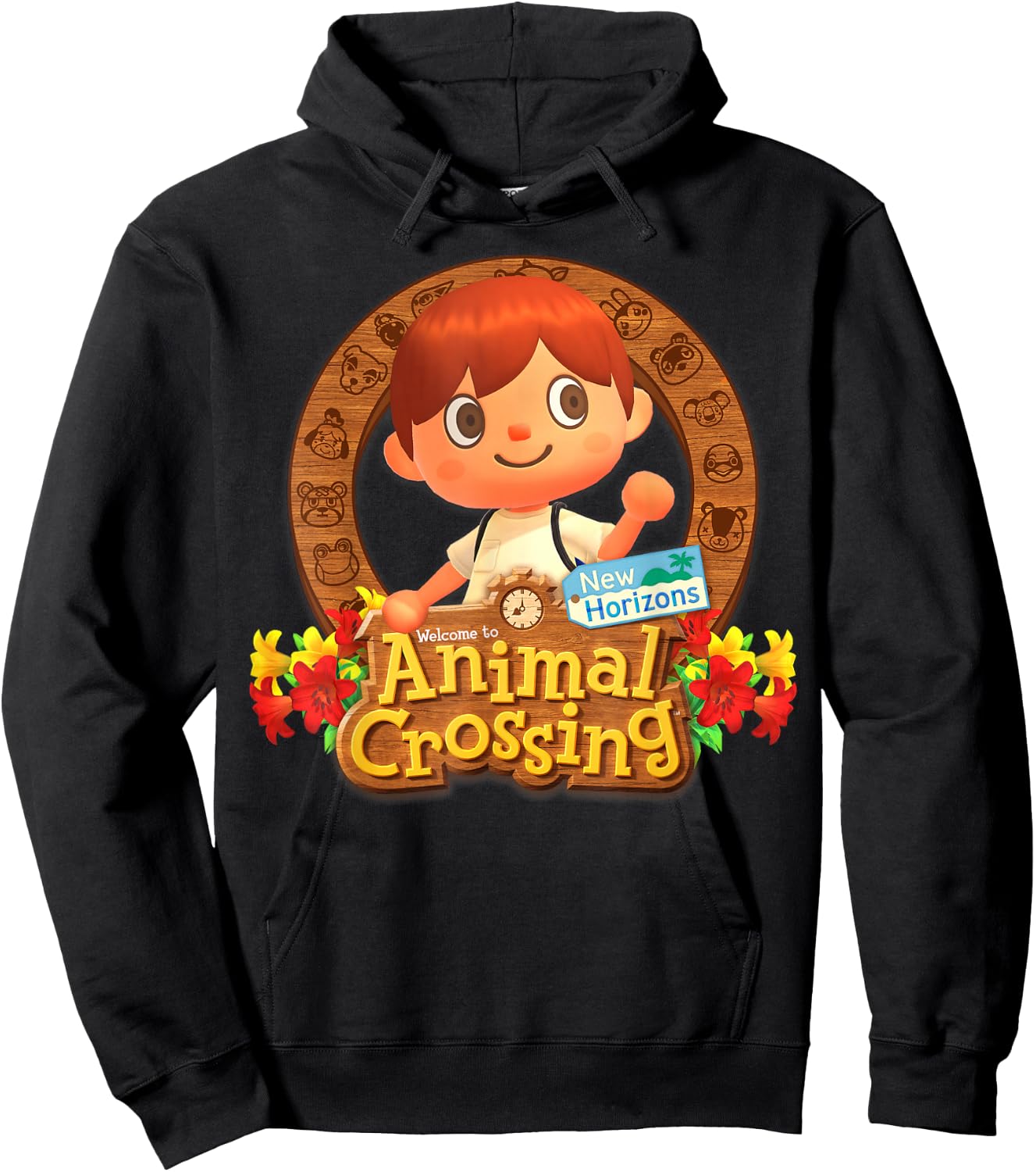 Animal Crossing: New Horizons Fall Leaves Villager Badge Hoodie - Hoodie | Black