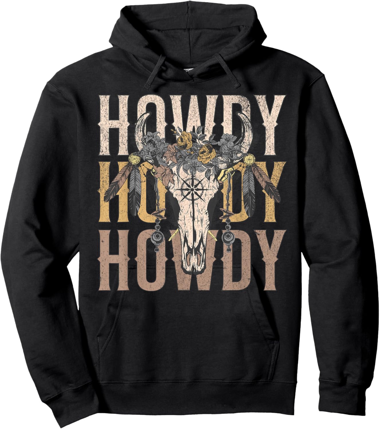Howdy Southern Western Cowgirl Country Rodeo Hoodie - Hoodie | Black