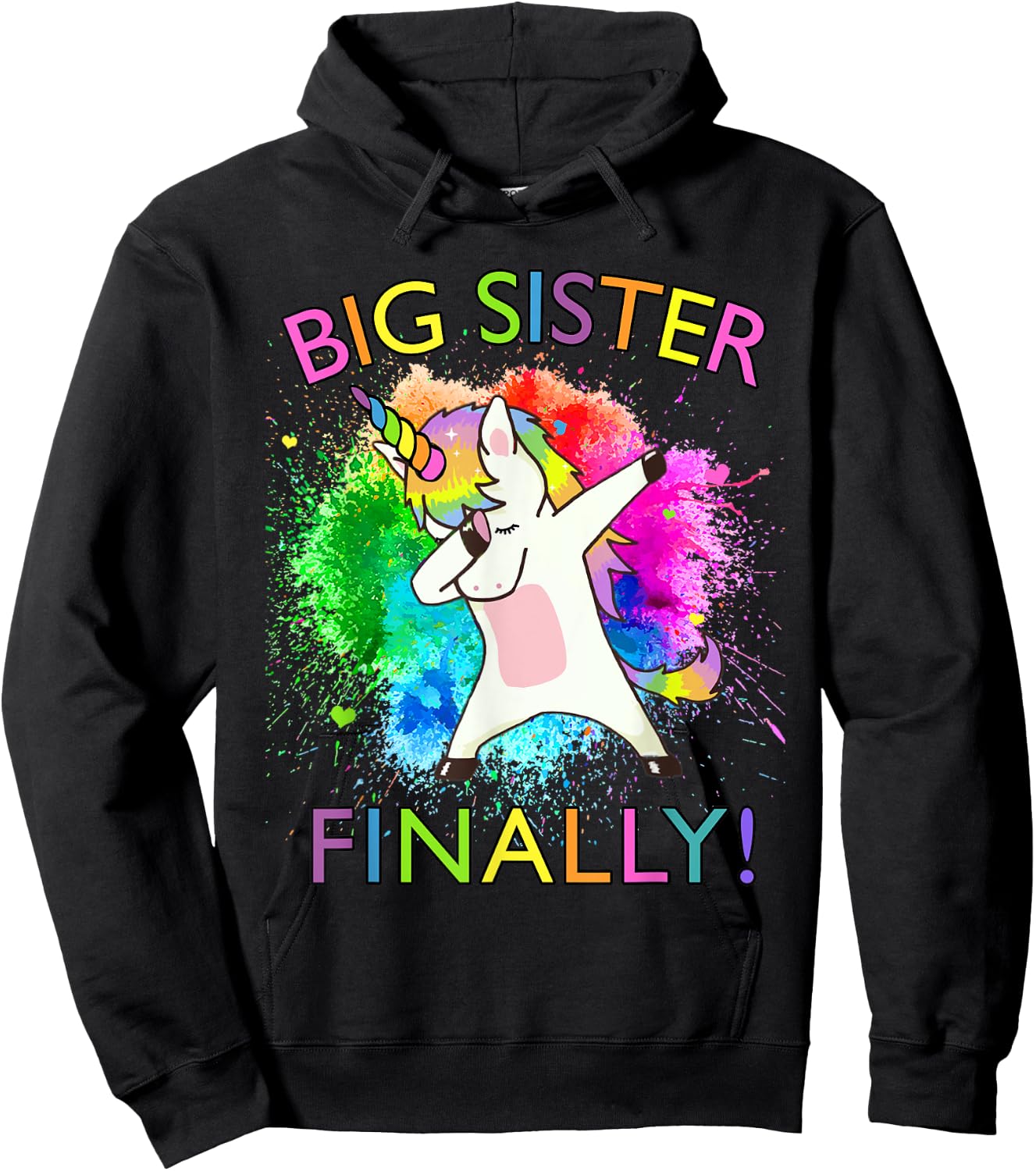 Big Sister Finally Unicorn Hoodie - Hoodie | Black