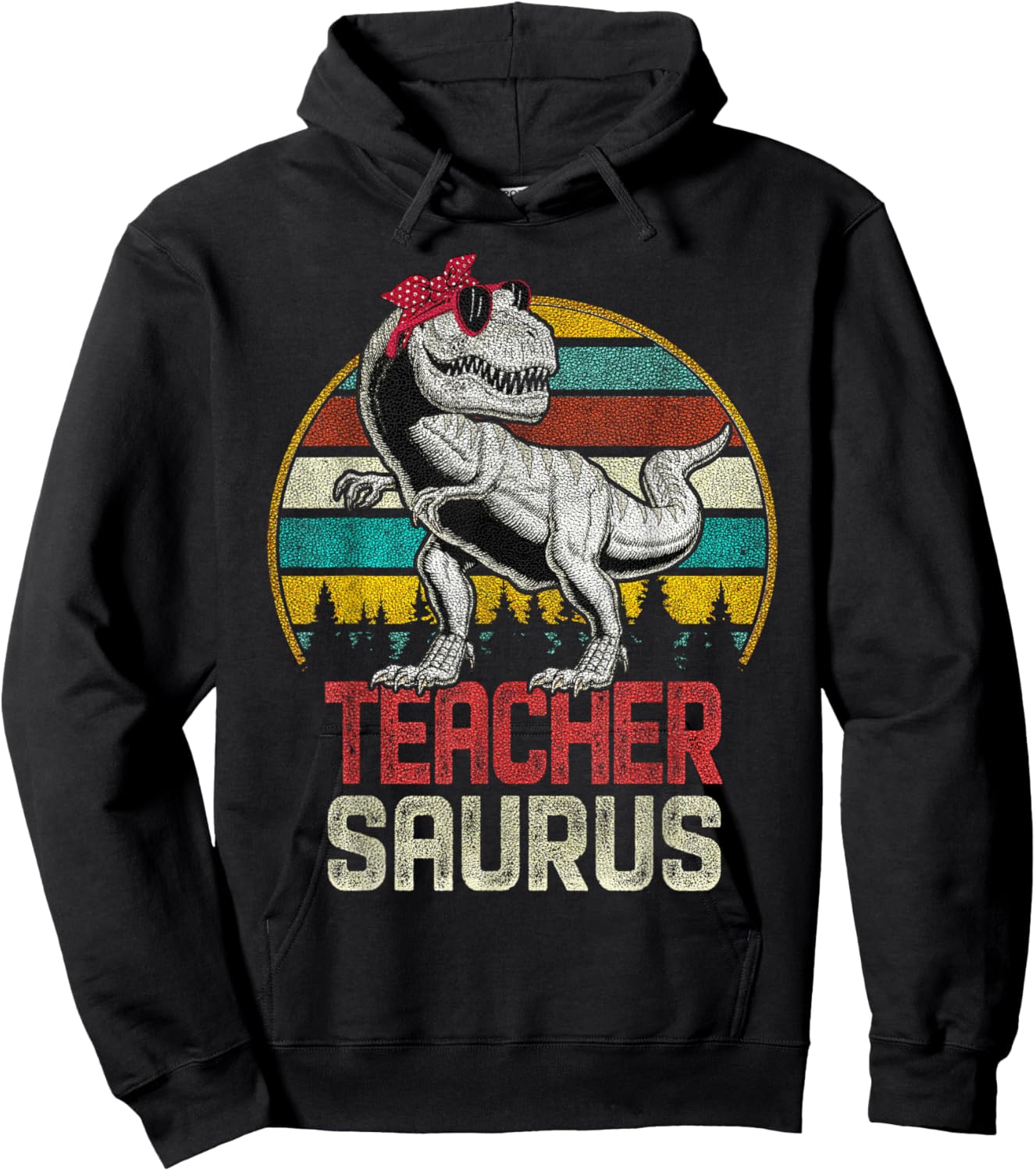 Teachersaurus T Rex Dinosaur Teacher Saurus Family Matching Hoodie - Hoodie | Black