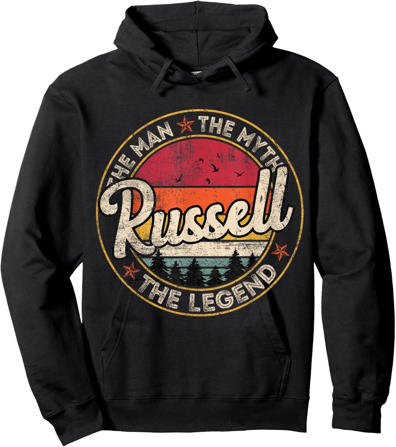 Russell The Man The Myth The Legend Personalized Name Hoodie - Hoodie | Black