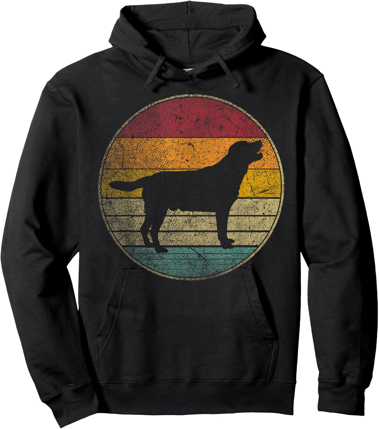 Labrador Retriever Dog Vintage Distressed Retro Silhouette Women Kids Hoodie - Hoodie | Black