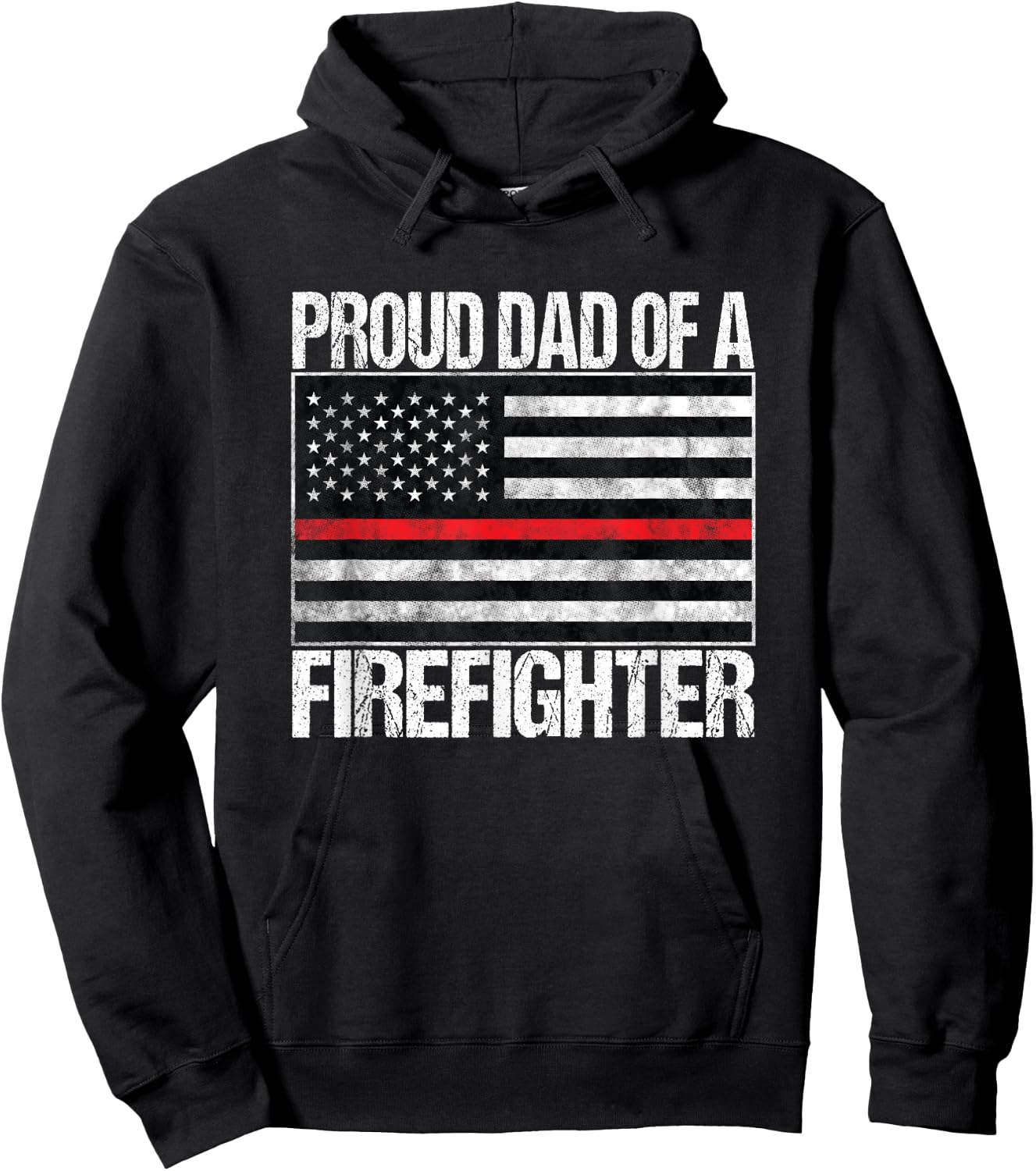 Proud Dad of a Firefighter - Fireman Parent Hoodie - Hoodie | Black