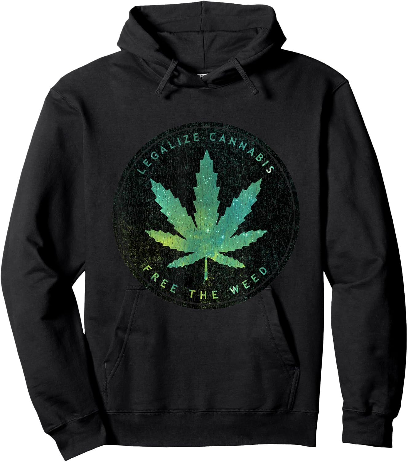 Legalize Cannabis Free The Weed Cosmic Stoner Christmas Gift Hoodie - Hoodie | Black